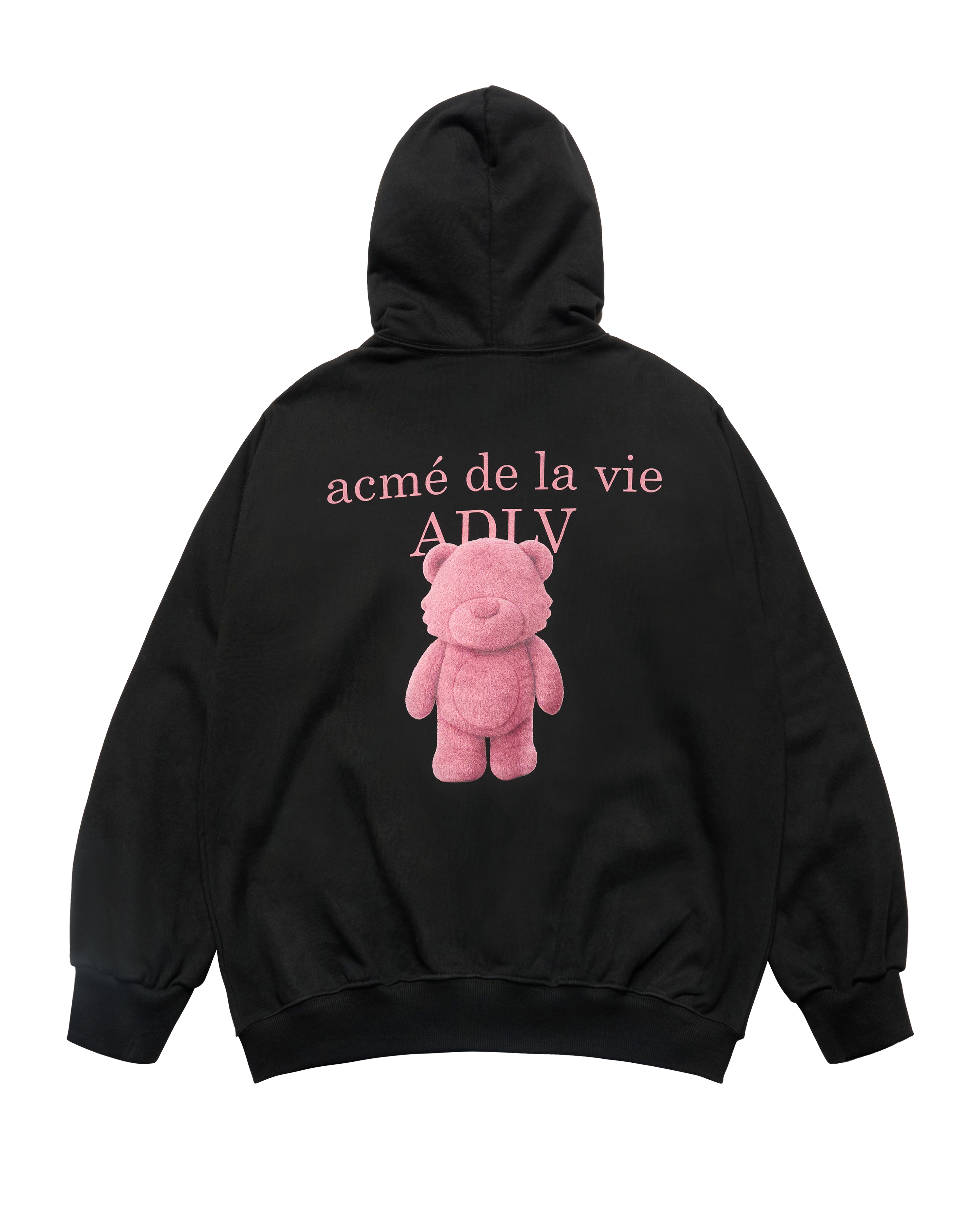 Áo hoodie FUZZY AC BEAR BASIC LOGO NAPPING Đen