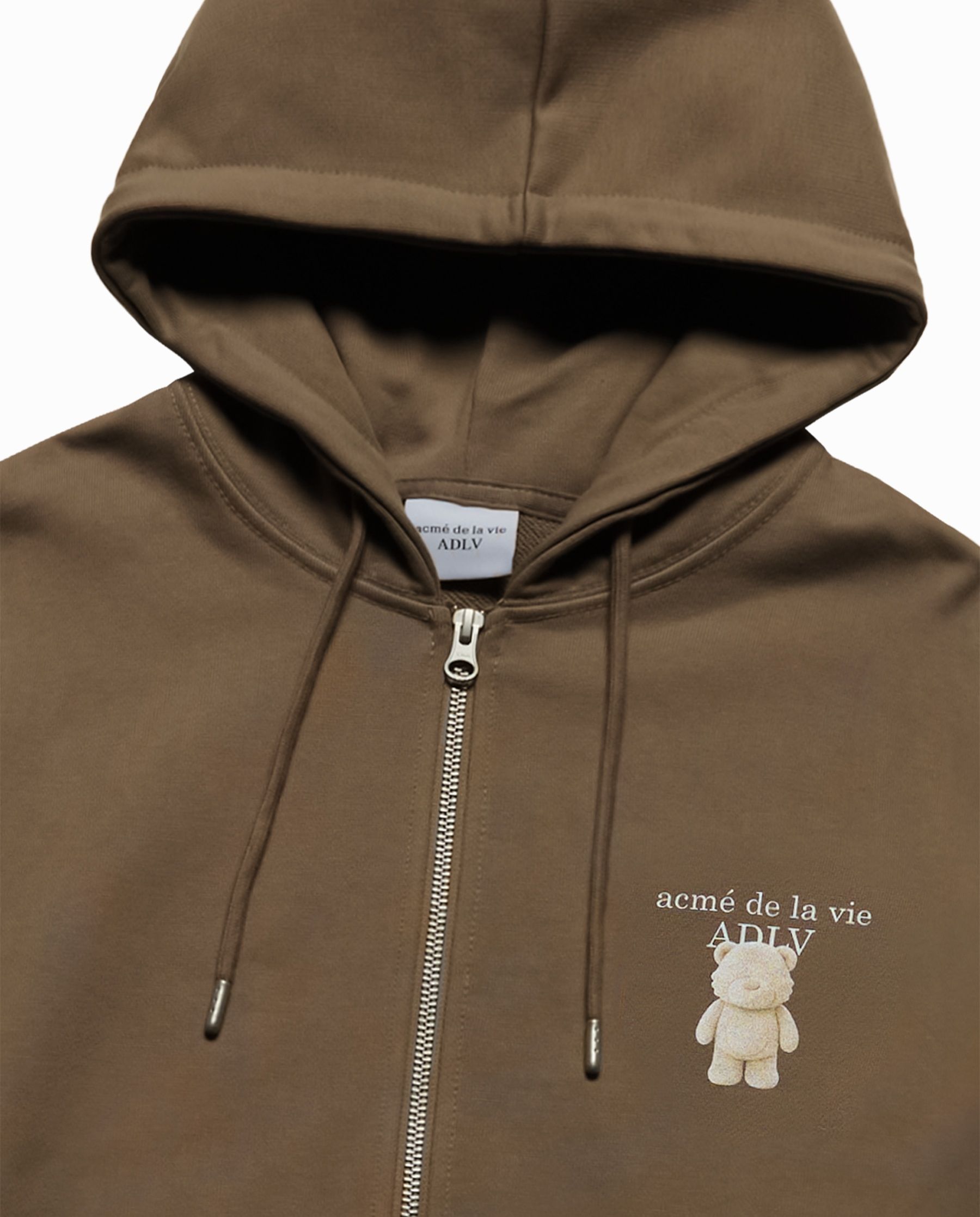 Áo hoodie FUZZY AC BEAR BASIC LOGO NAPPING Ca cao