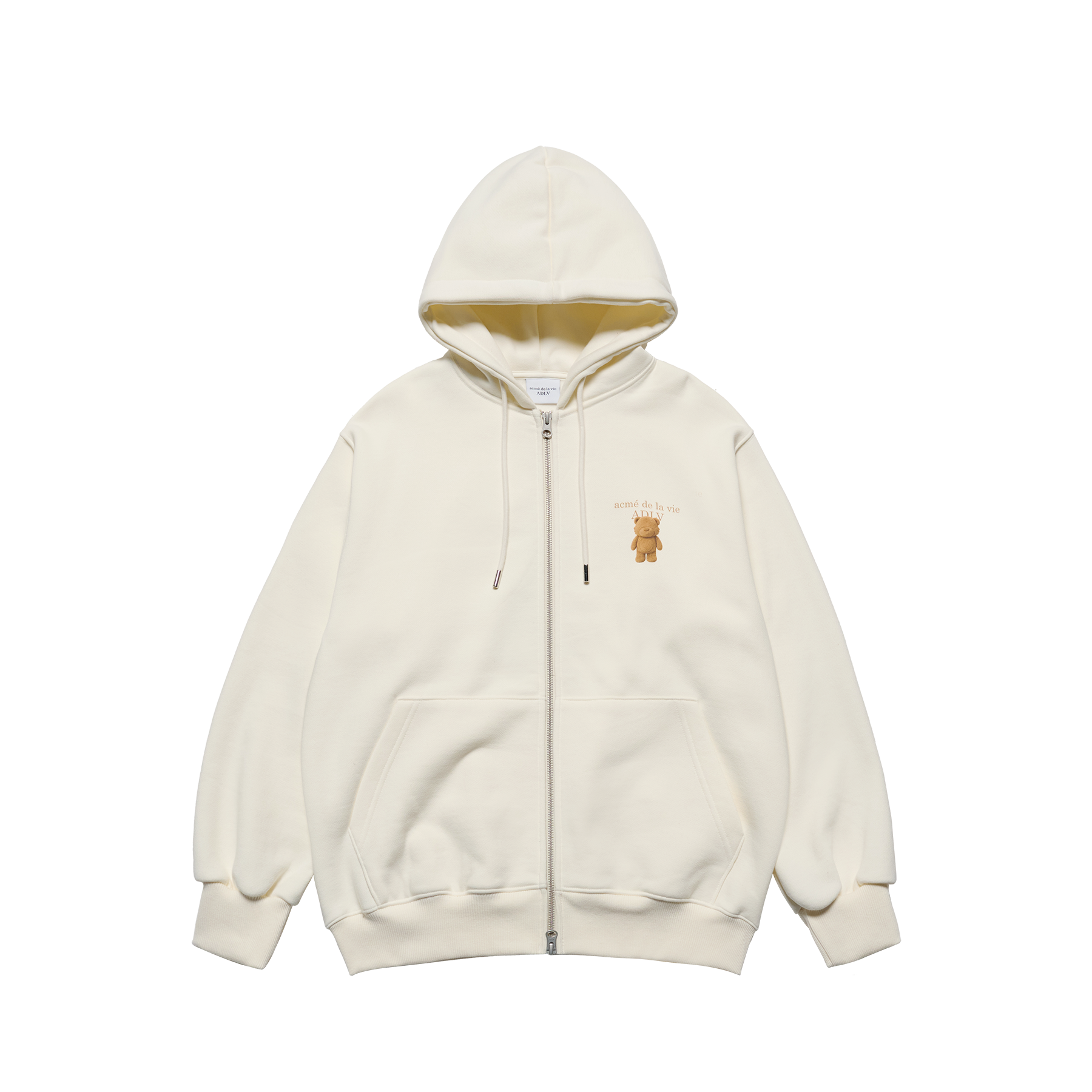 Áo hoodie FUZZY AC BEAR BASIC LOGO NAPPING Trắng ngà