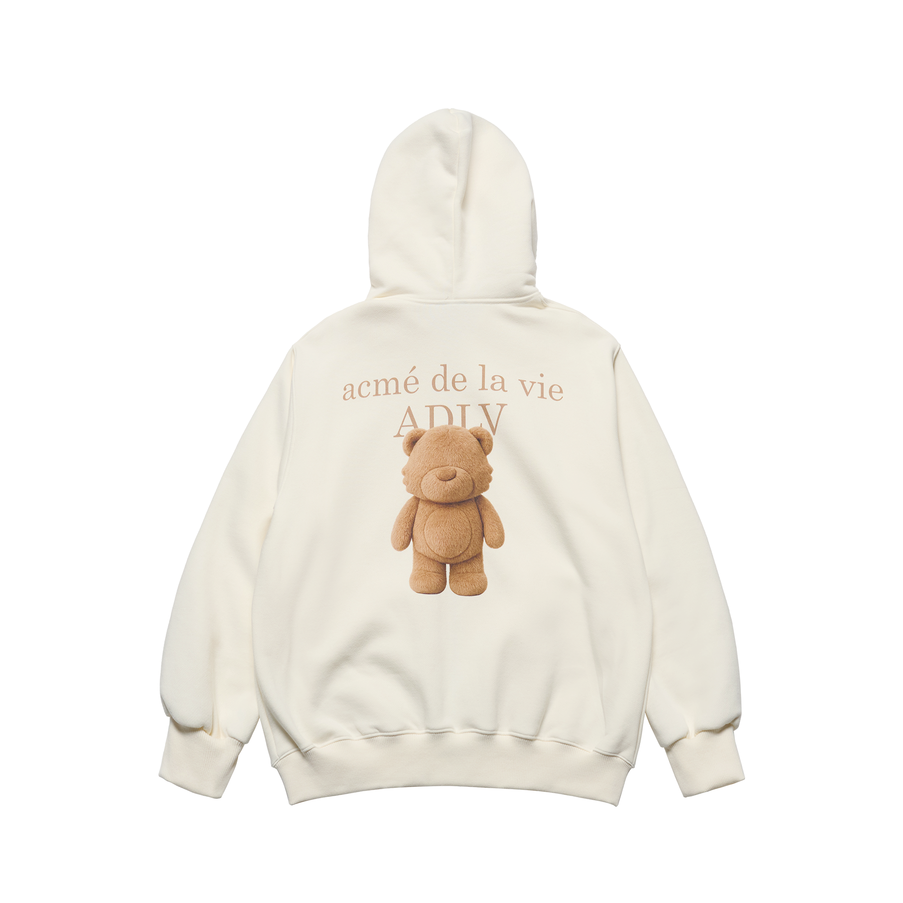 Áo hoodie FUZZY AC BEAR BASIC LOGO NAPPING Trắng ngà