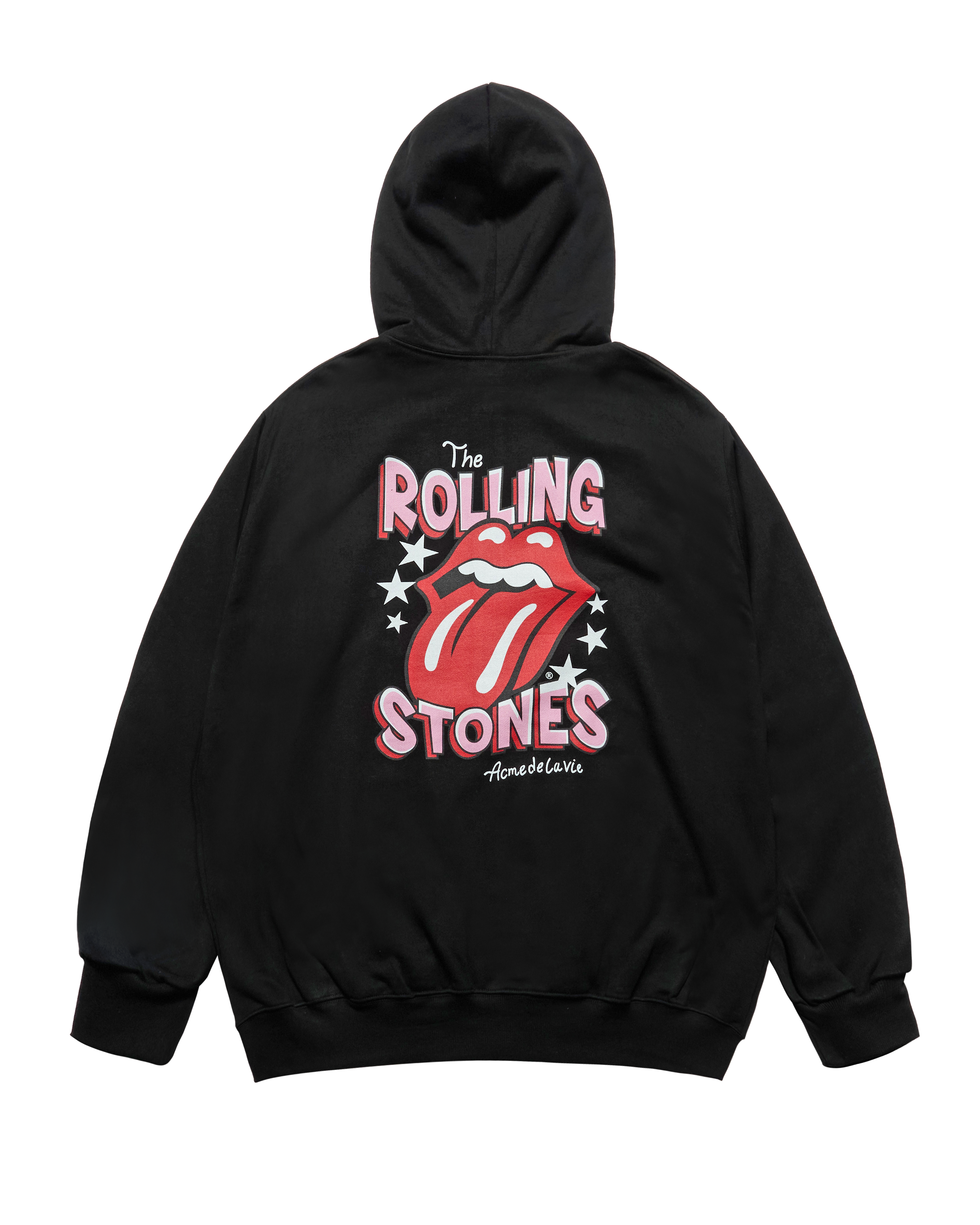 ADLV - Áo hoodie kéo khóa ROLLING STONES DOODLE STAR Đen
