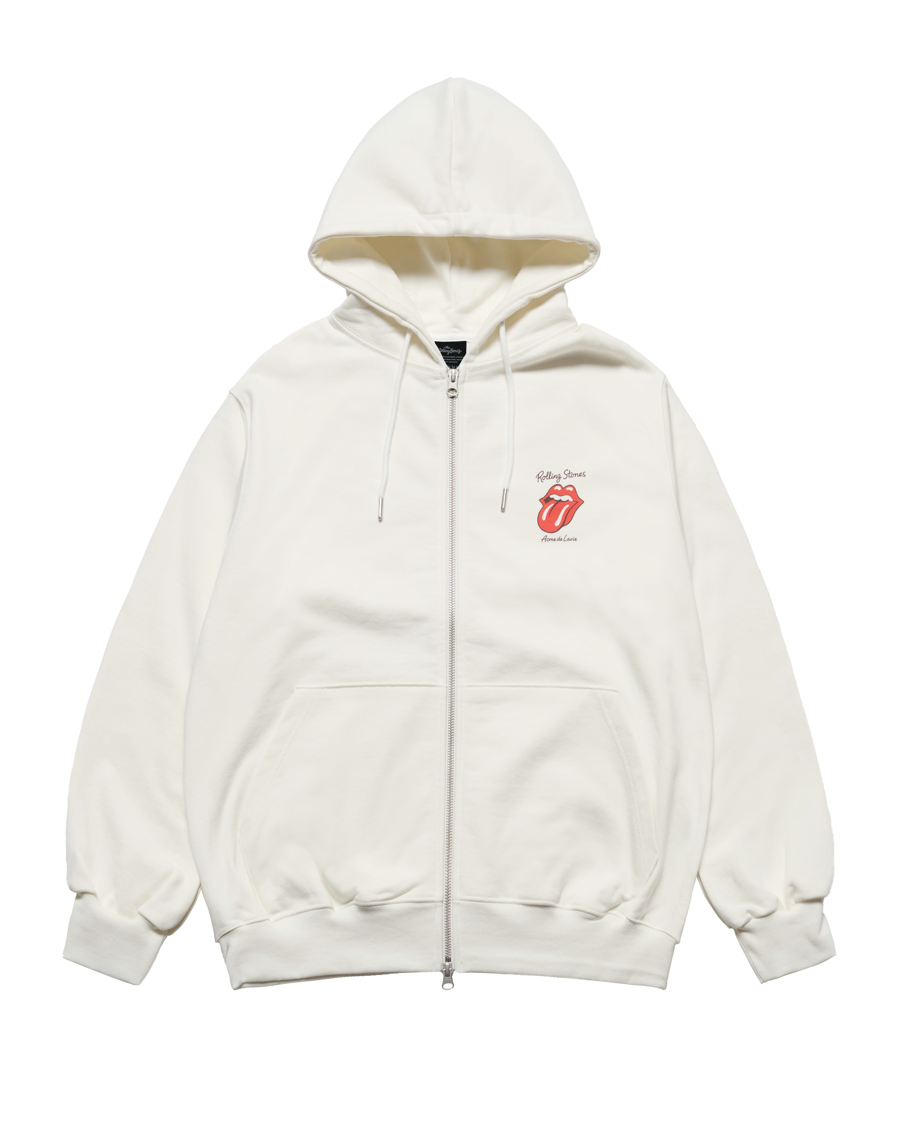 Áo hoodie kéo khóa ROLLING STONES DOODLE STAR Kem