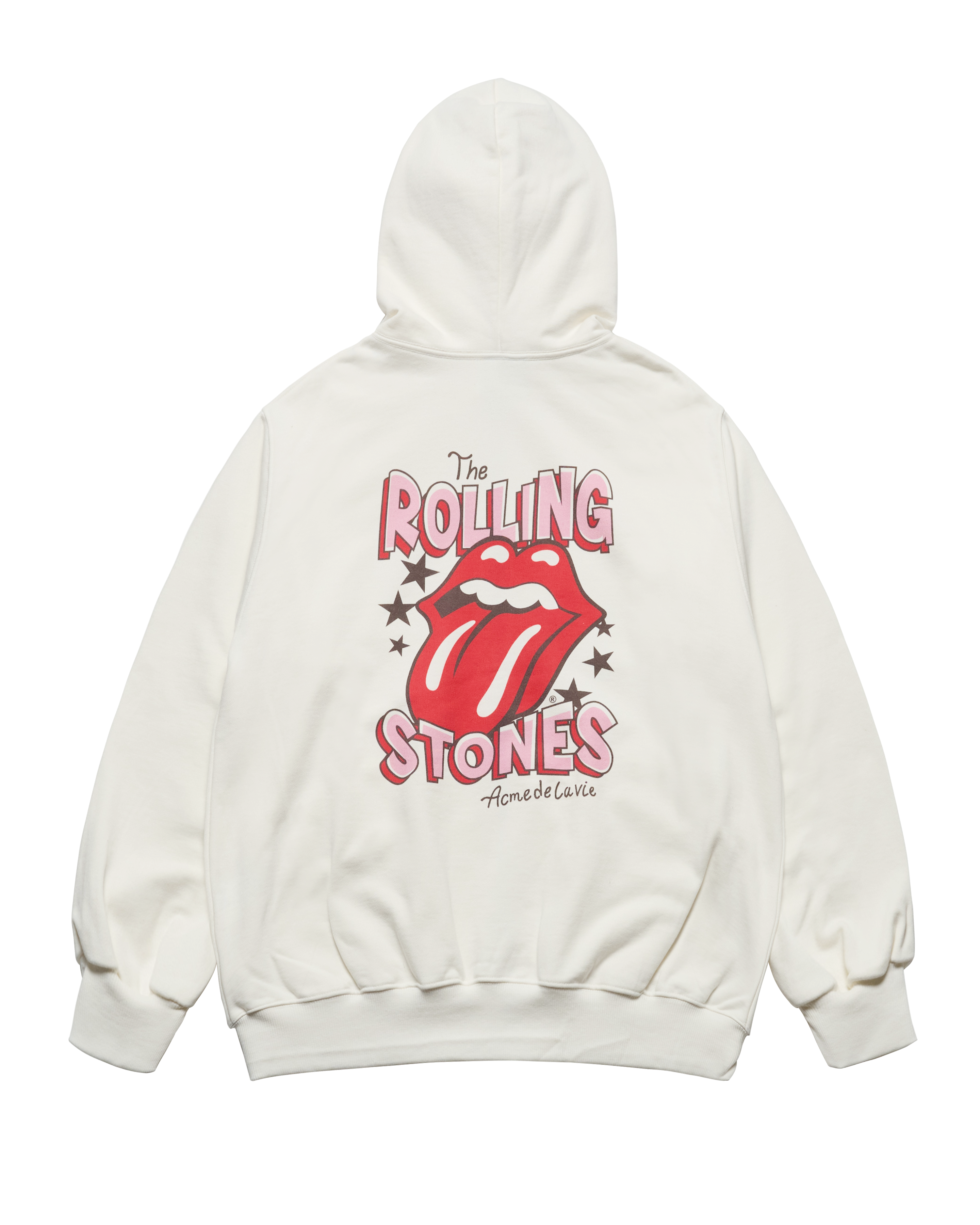 ADLV - Áo hoodie kéo khóa ROLLING STONES DOODLE STAR Kem