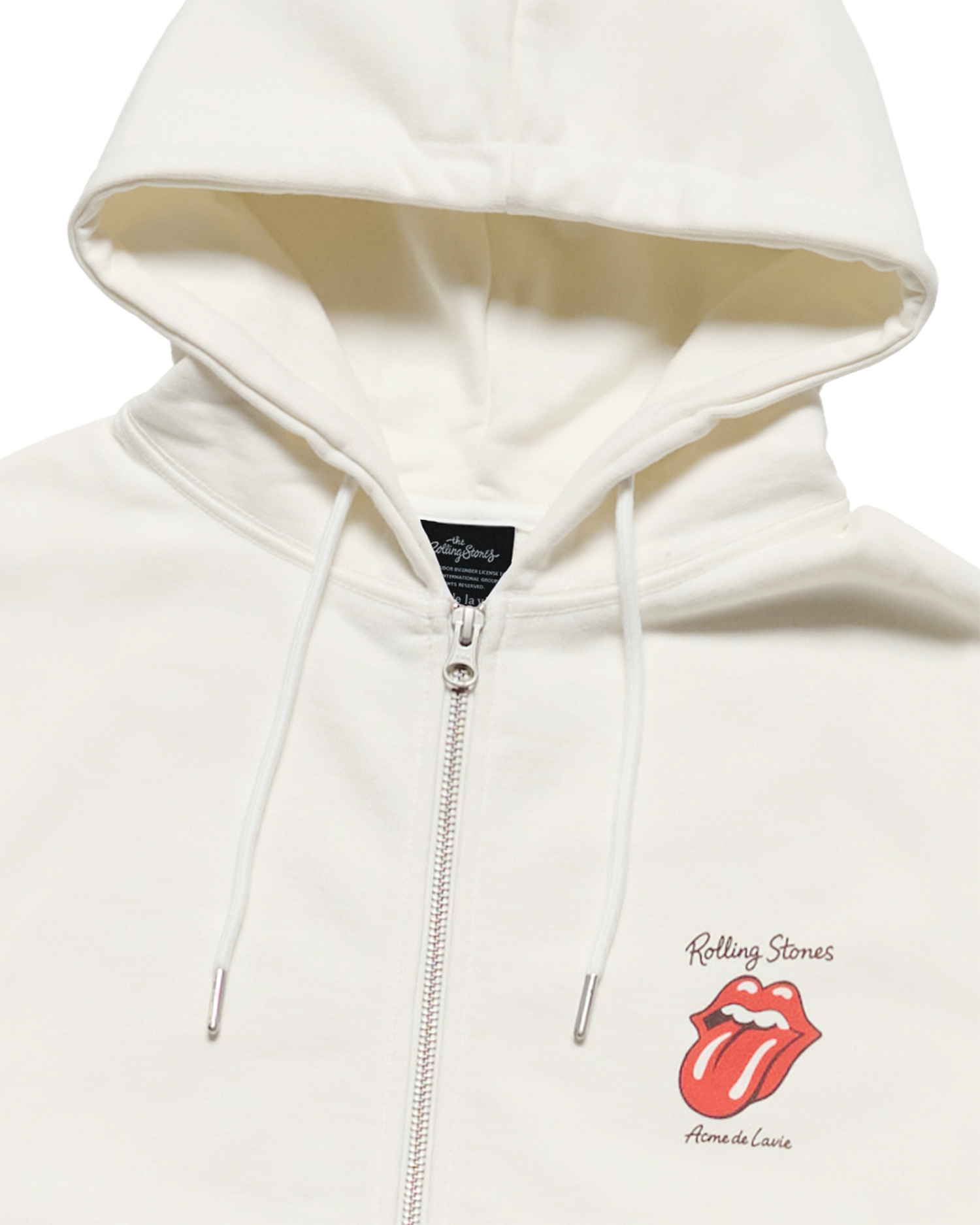ADLV - Áo hoodie kéo khóa ROLLING STONES DOODLE STAR Kem