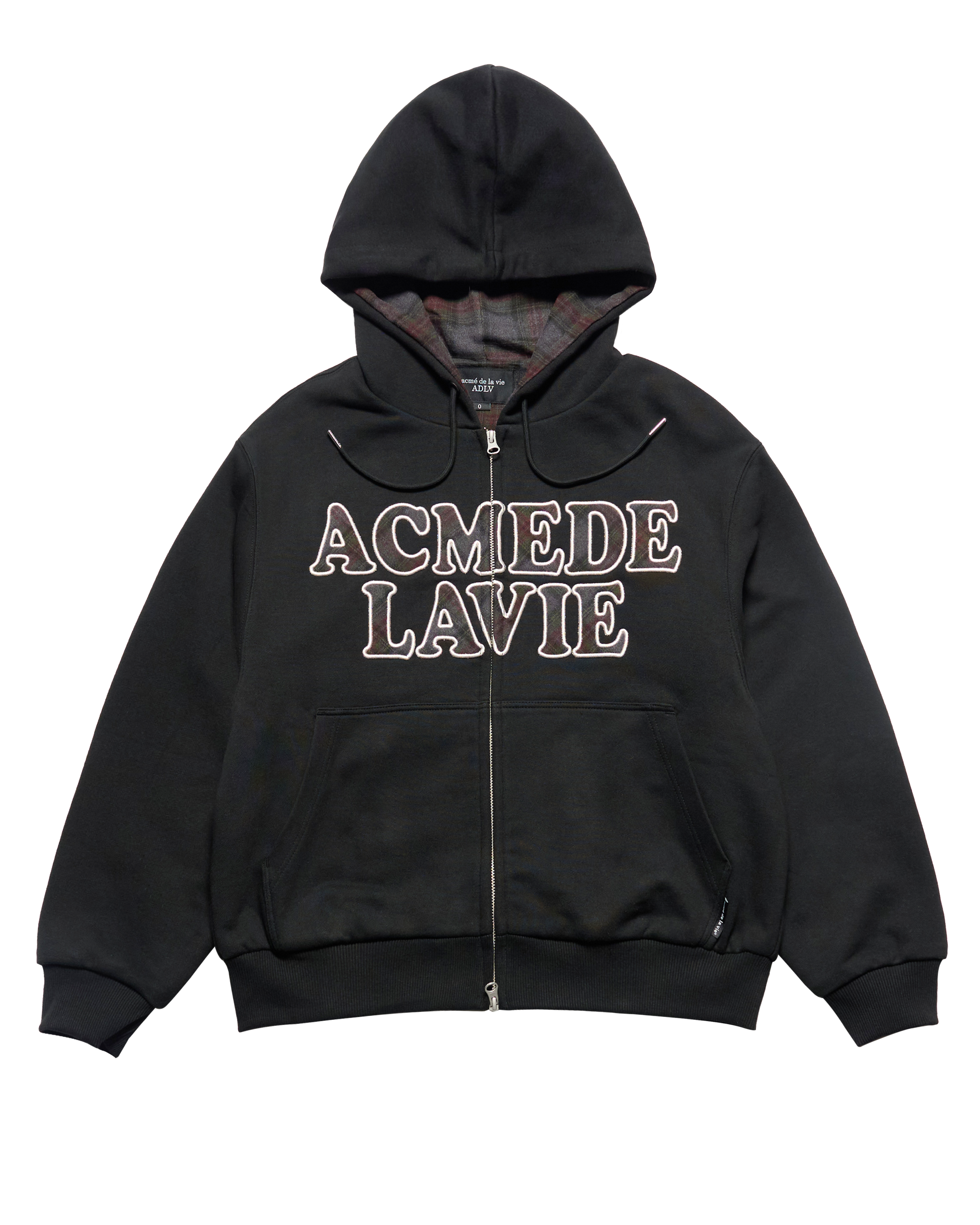 Áo hoodie ADLV CHECK APPLIQUE Đen