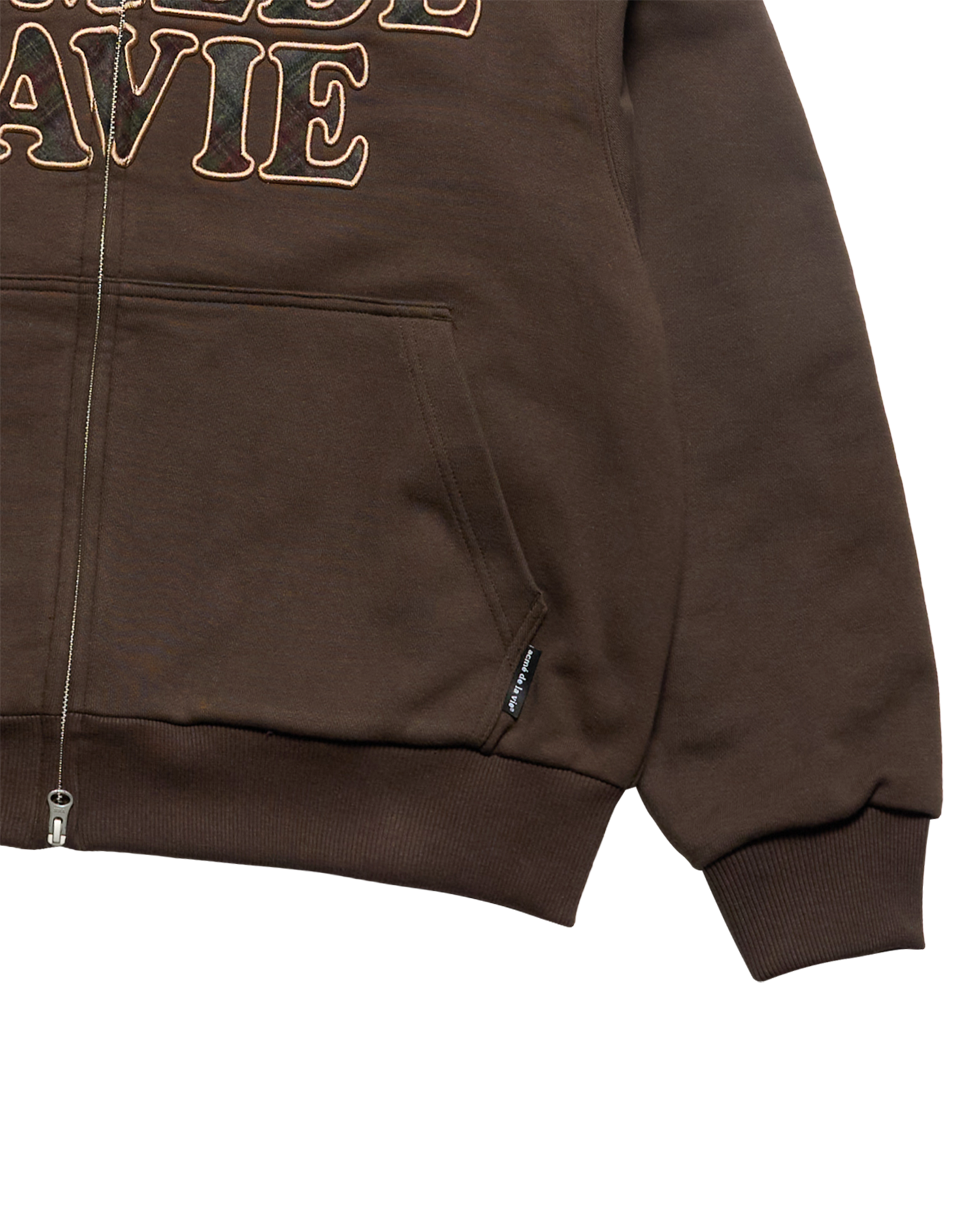Áo hoodie ADLV CHECK APPLIQUE Nâu đậm