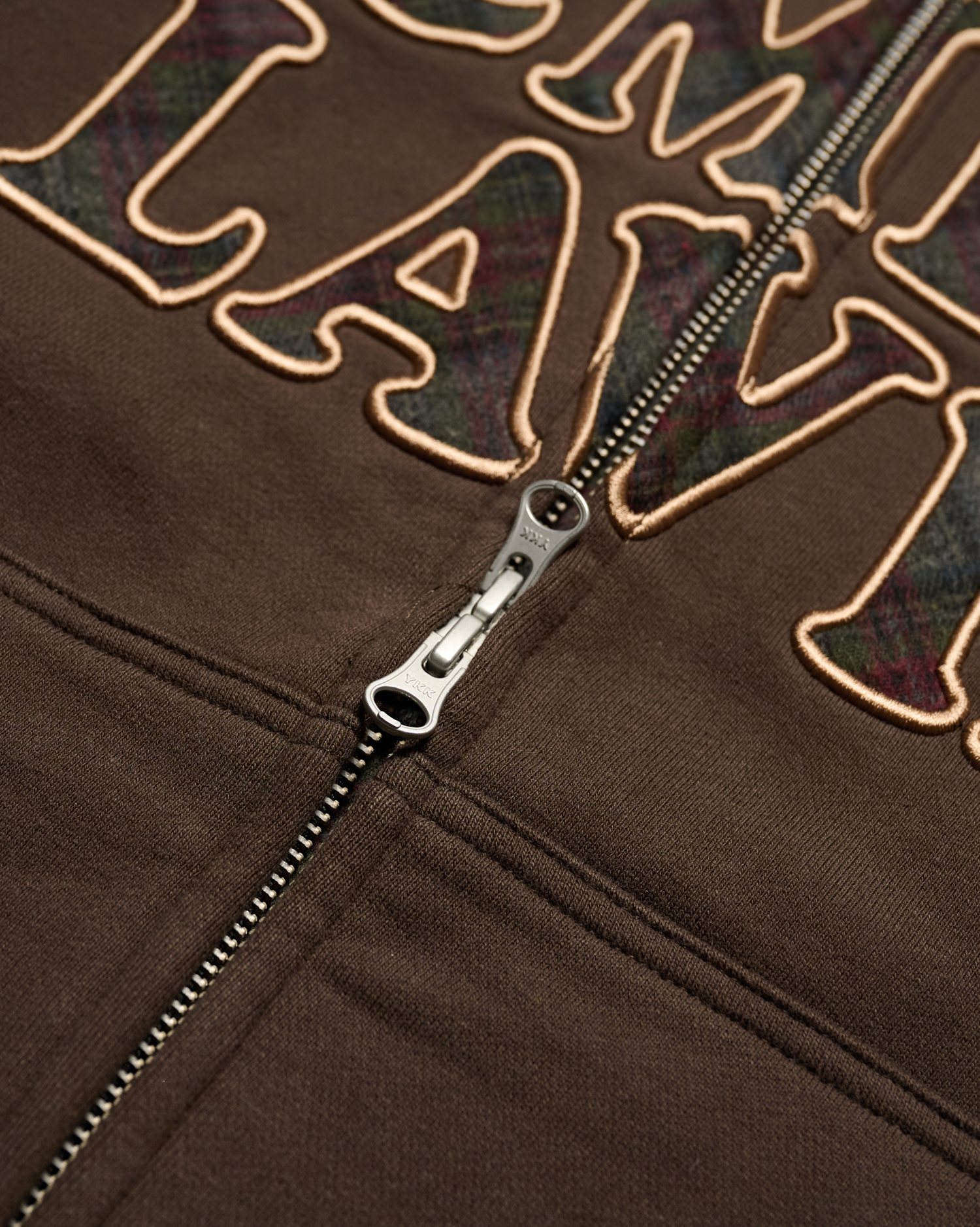 Áo hoodie ADLV CHECK APPLIQUE Nâu đậm