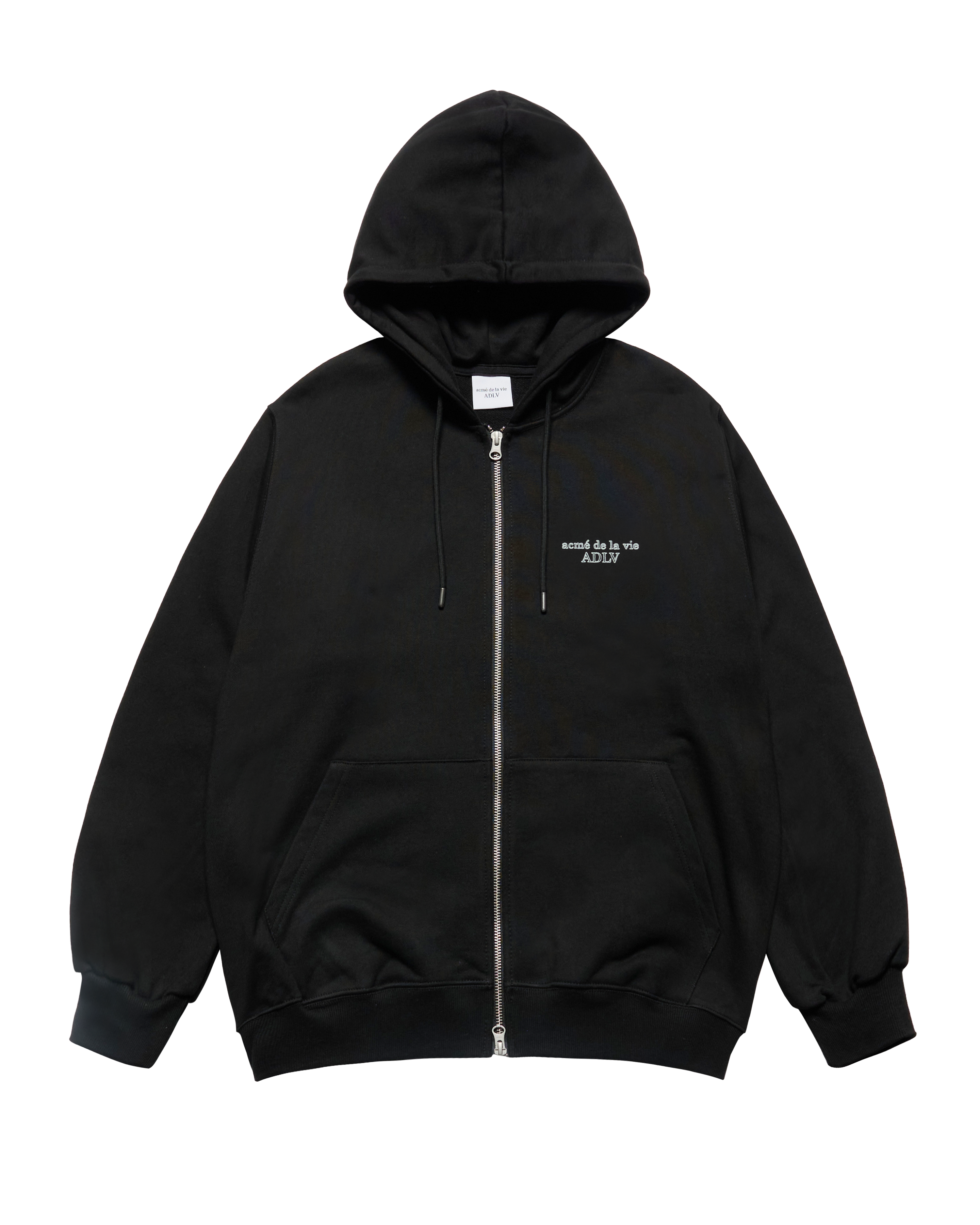 Áo hoodie kéo khóa BORDER LINE BASIC LOGO SEASON2 Đen