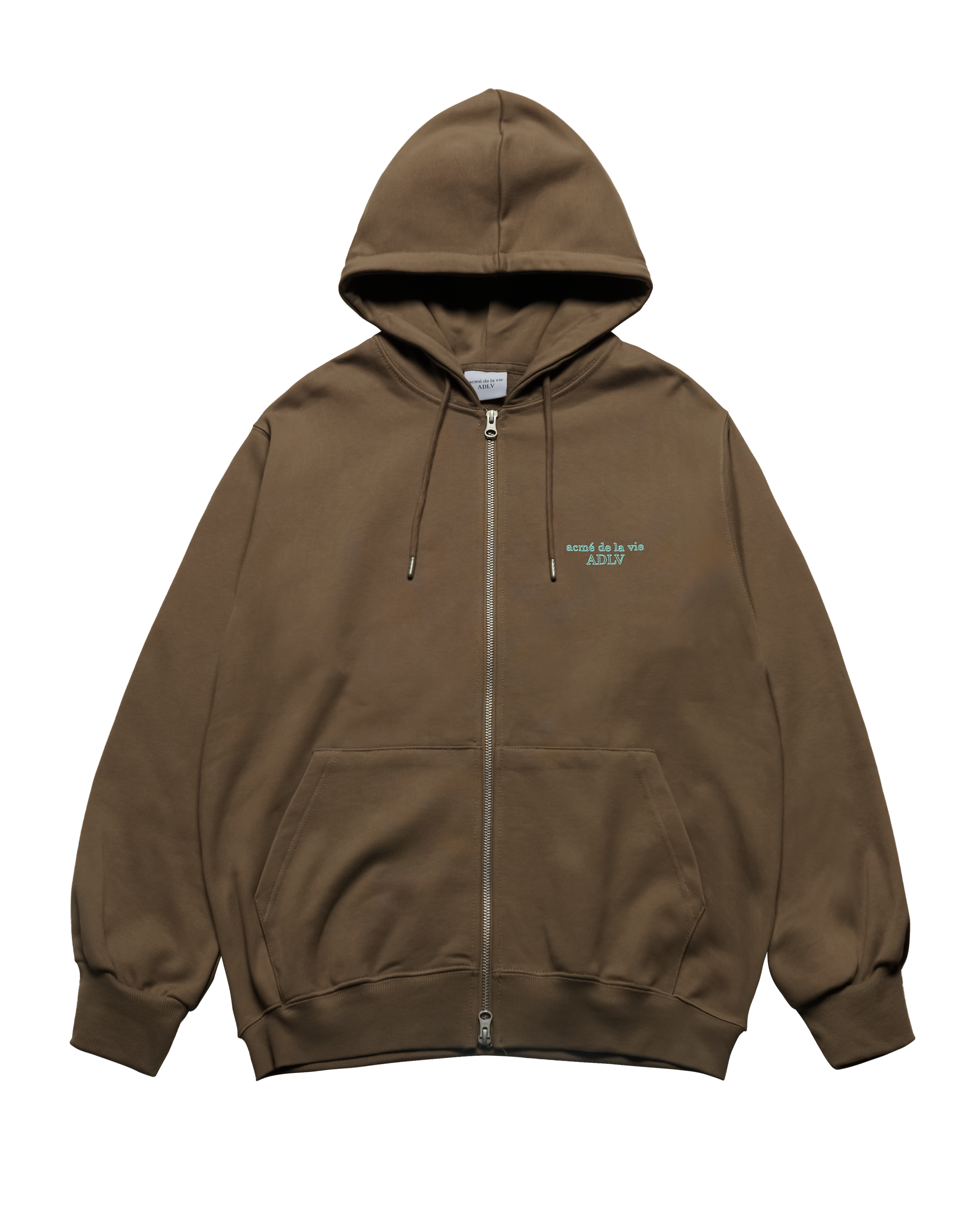 Áo hoodie kéo khóa BORDER LINE BASIC LOGO SEASON2 Ca cao