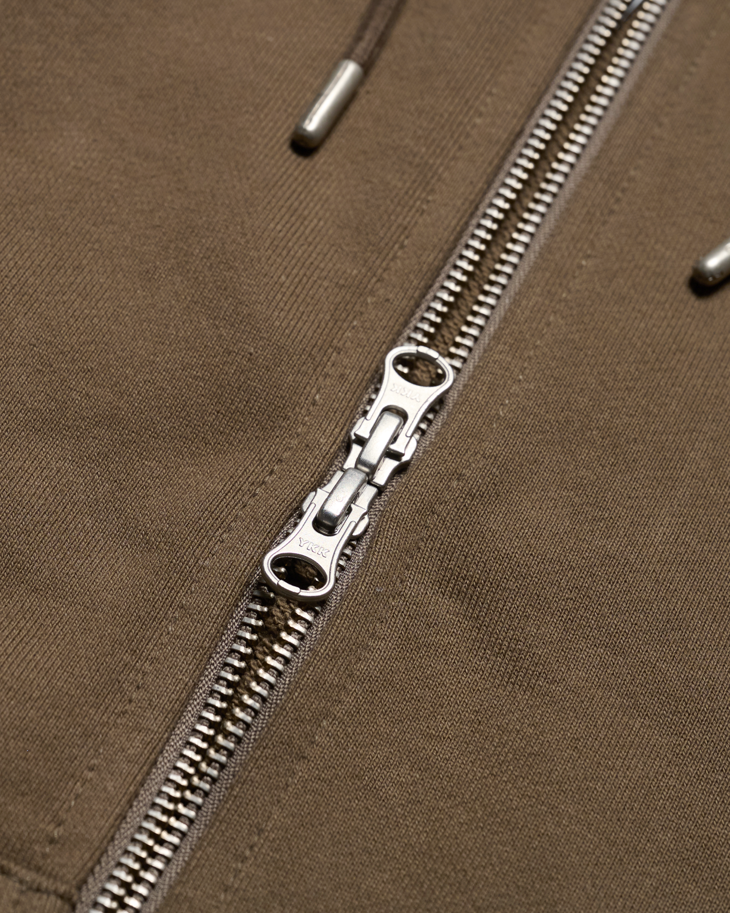 Áo hoodie kéo khóa BORDER LINE BASIC LOGO SEASON2 Ca cao