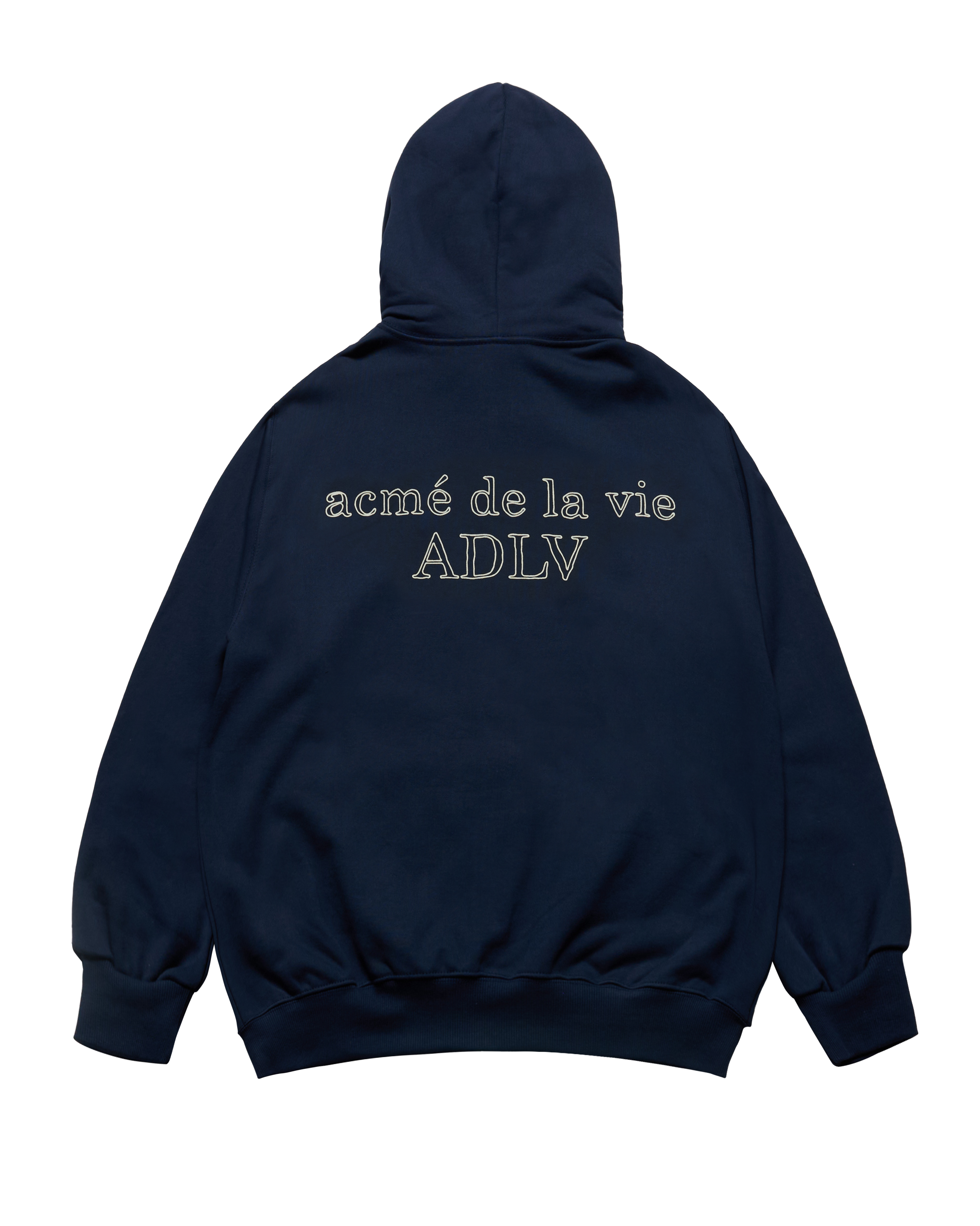 Áo hoodie kéo khóa BORDER LINE BASIC LOGO SEASON2 Xanh navy đậm