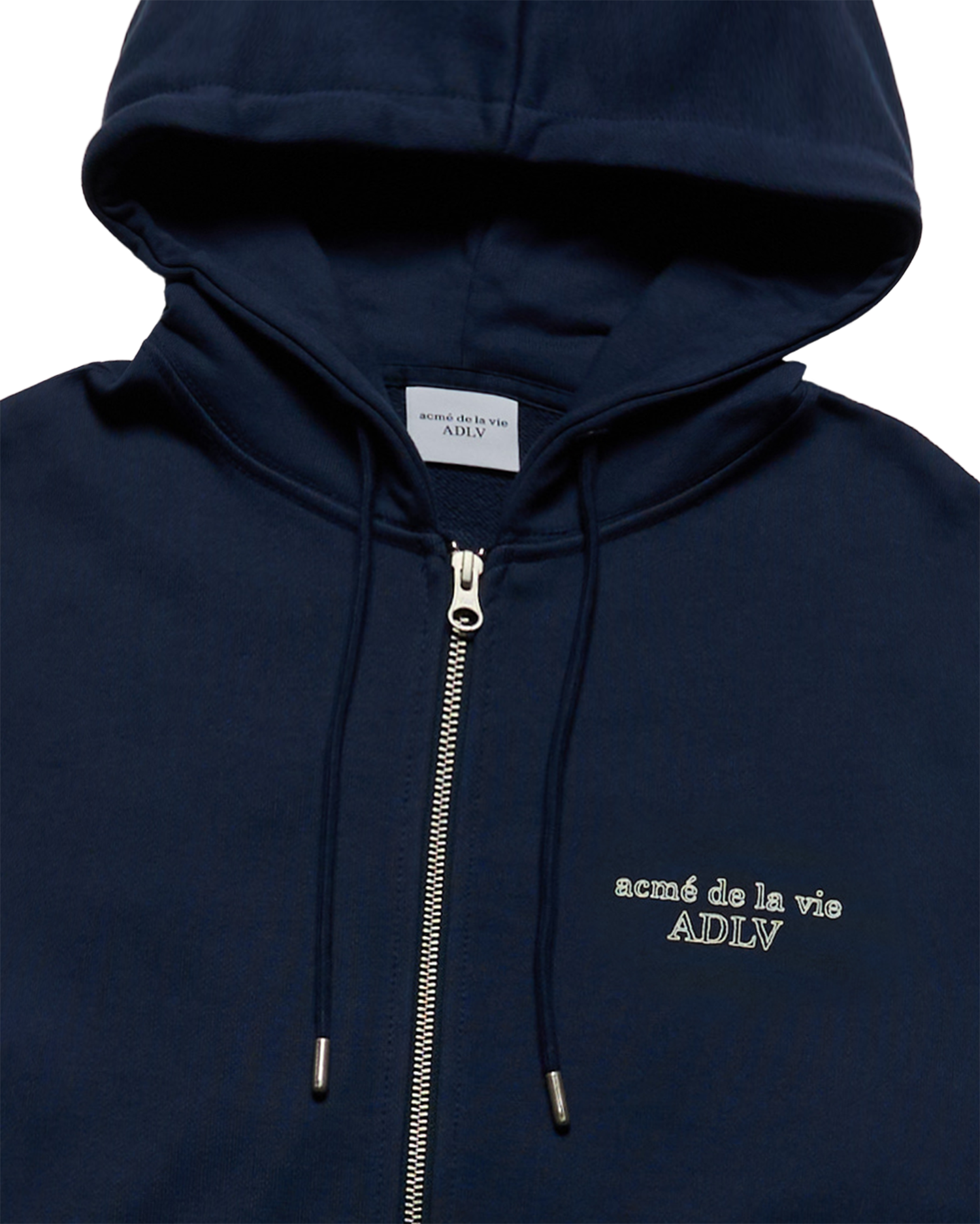 Áo hoodie kéo khóa BORDER LINE BASIC LOGO SEASON2 Xanh navy đậm