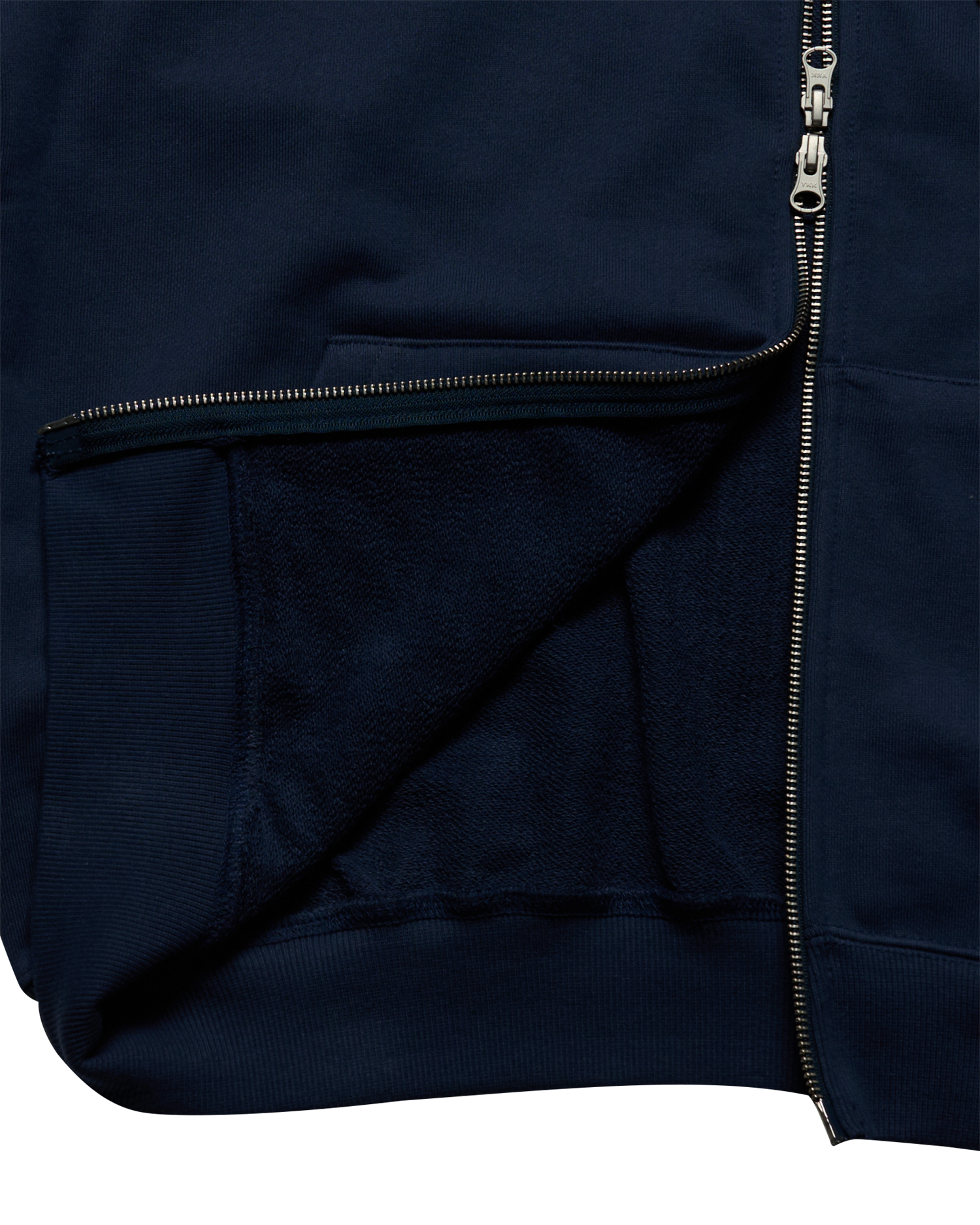 Áo hoodie kéo khóa BORDER LINE BASIC LOGO SEASON2 Xanh navy đậm