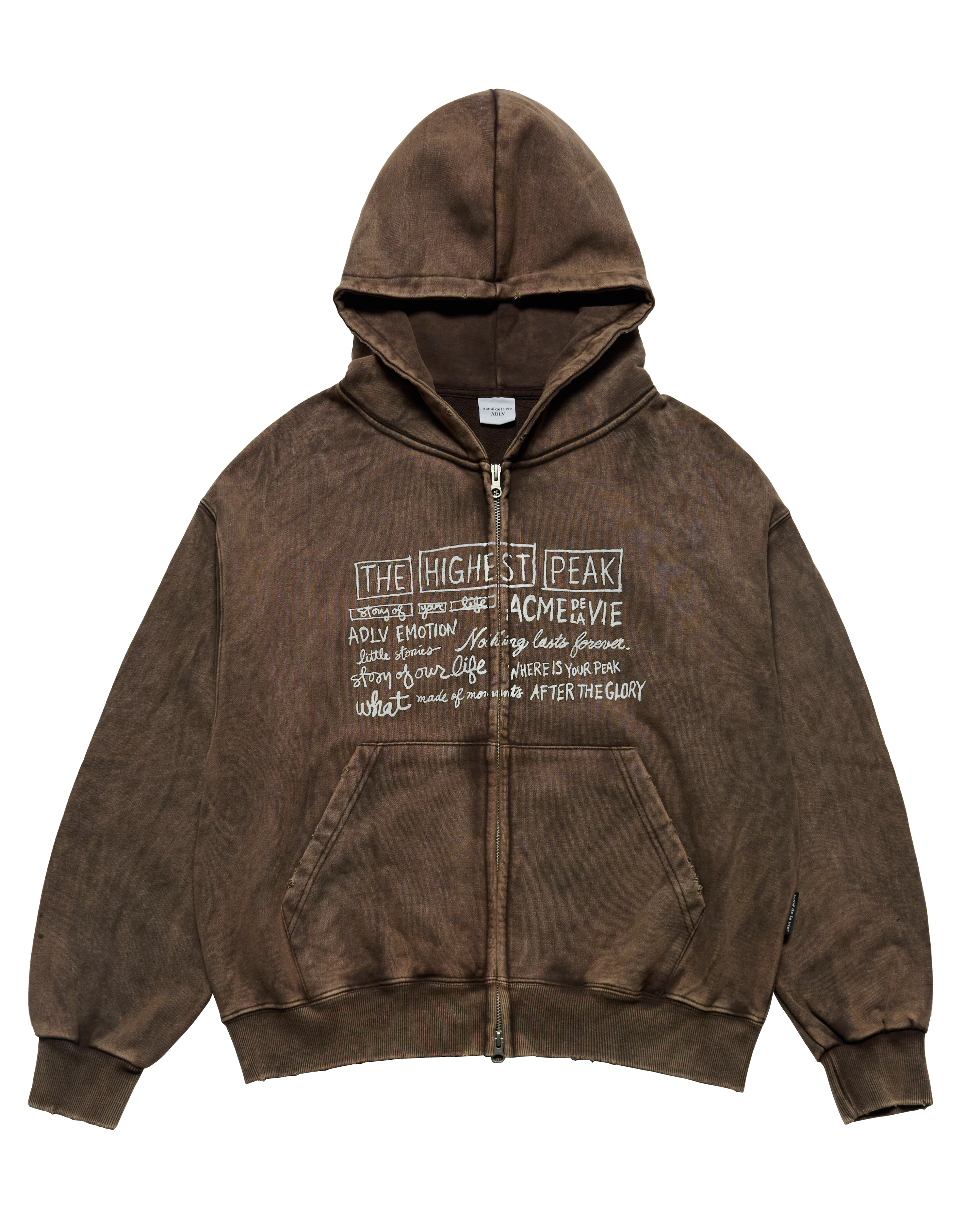 Áo hoodie MINERAL WASHED LETTERING Nâu đậm