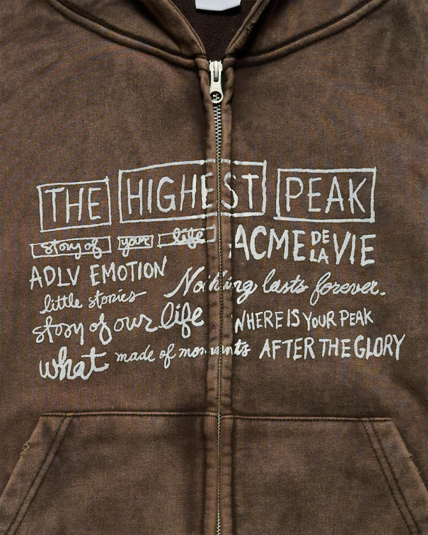 Áo hoodie MINERAL WASHED LETTERING Nâu đậm