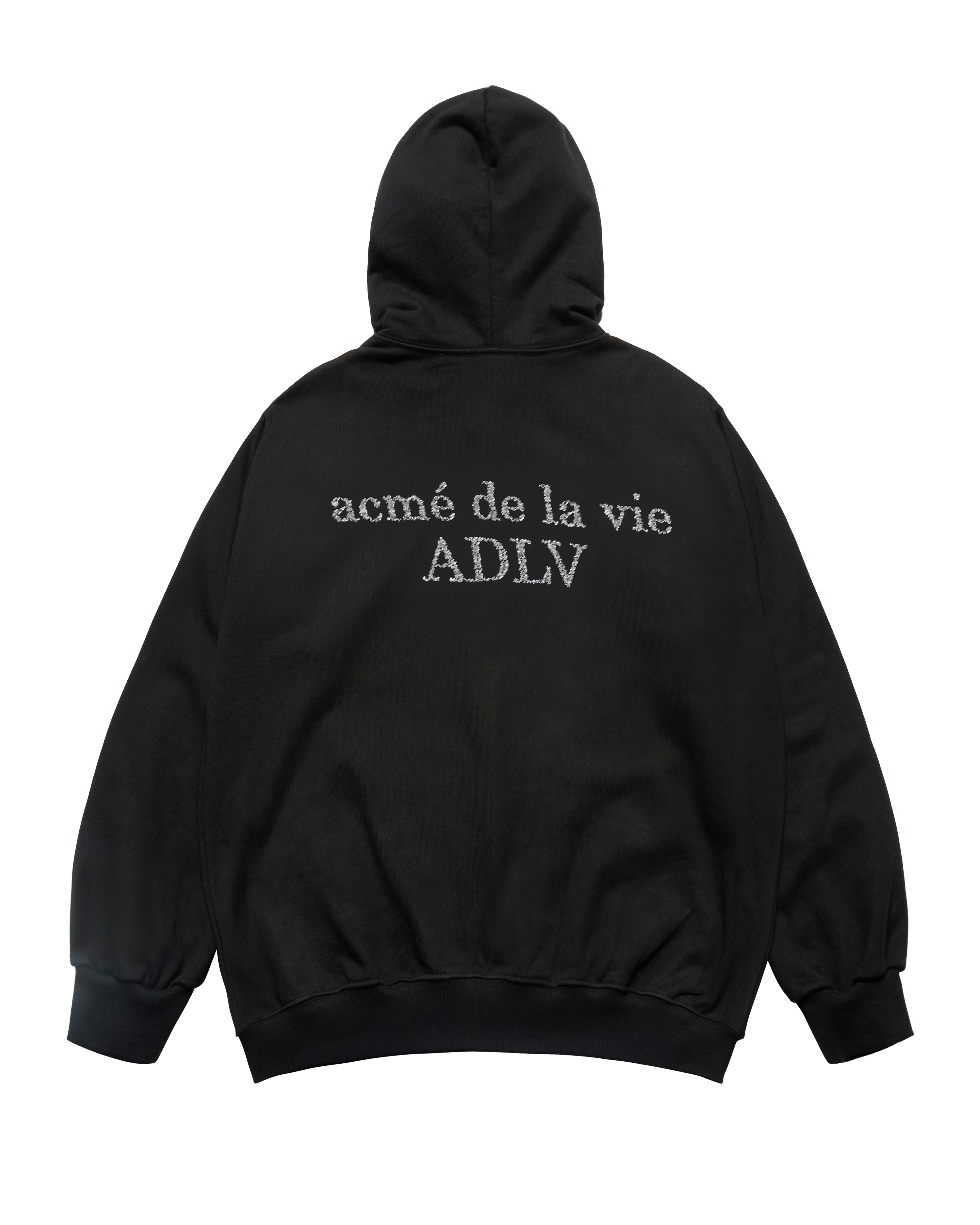 Áo hoodie kéo khóa NOISY EMBO BASIC LOGO NAPPING Đen