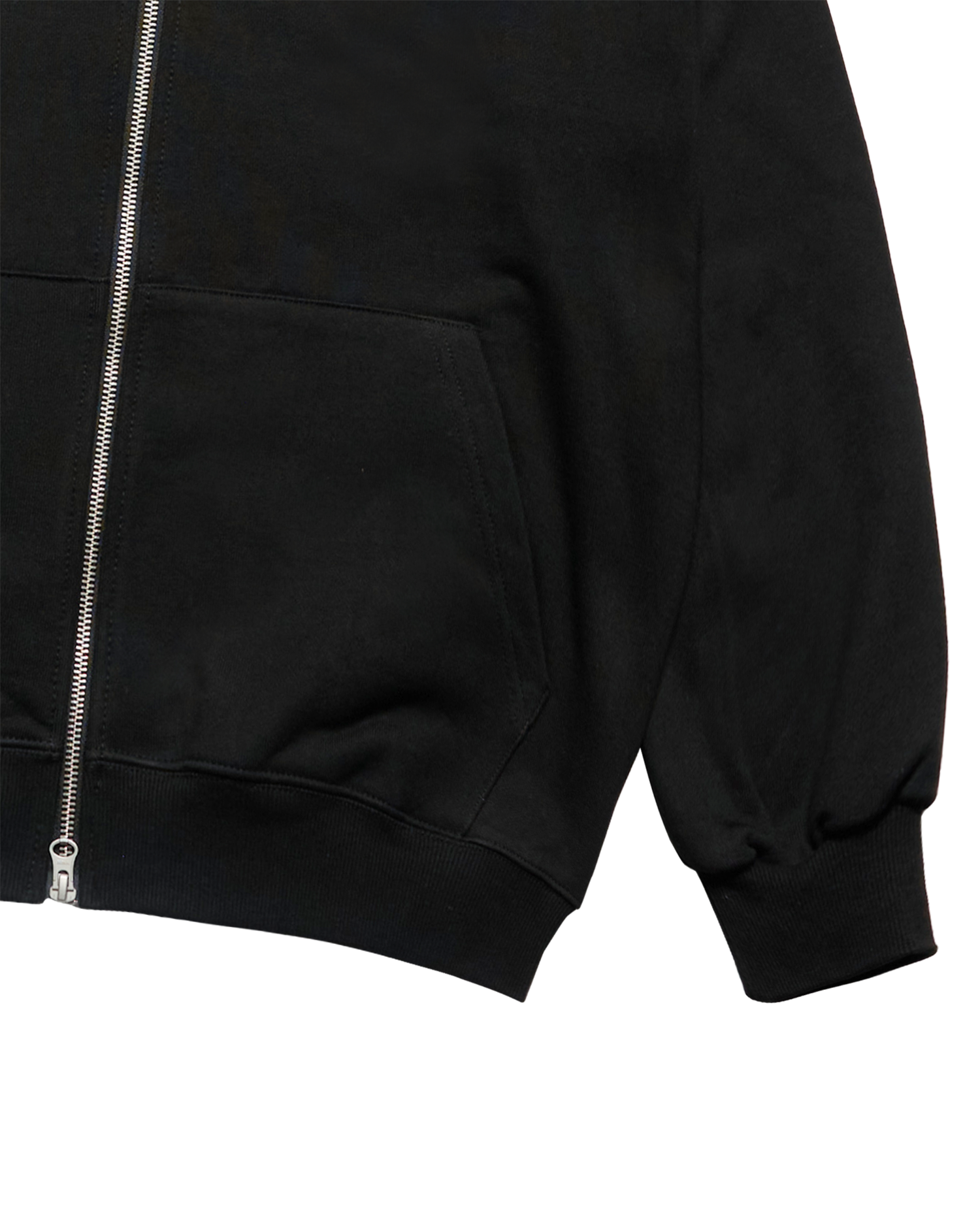 Áo hoodie kéo khóa NOISY EMBO BASIC LOGO NAPPING Đen