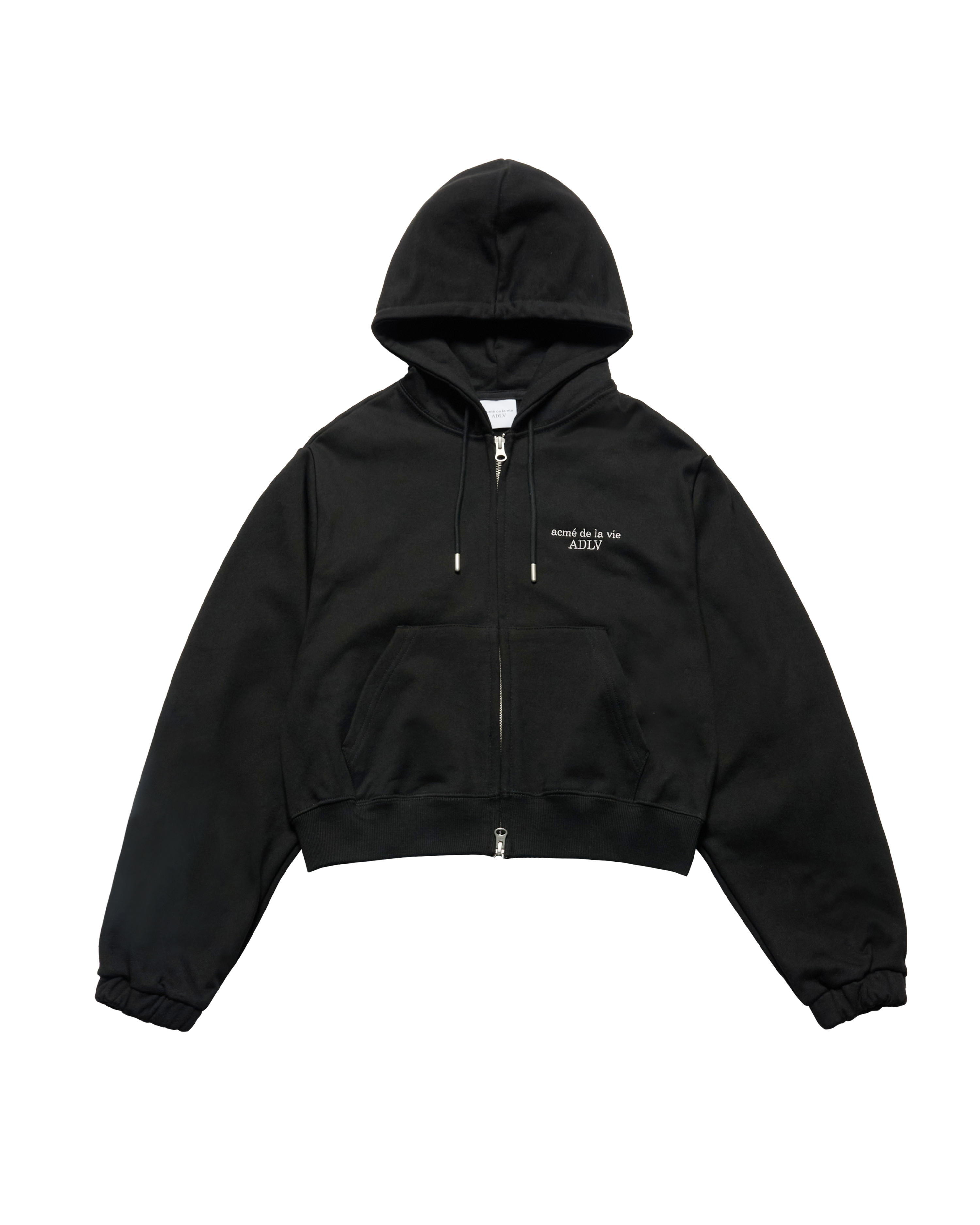 Áo hoodie kéo khóa WOMAN ONE TUCK CROP Đen