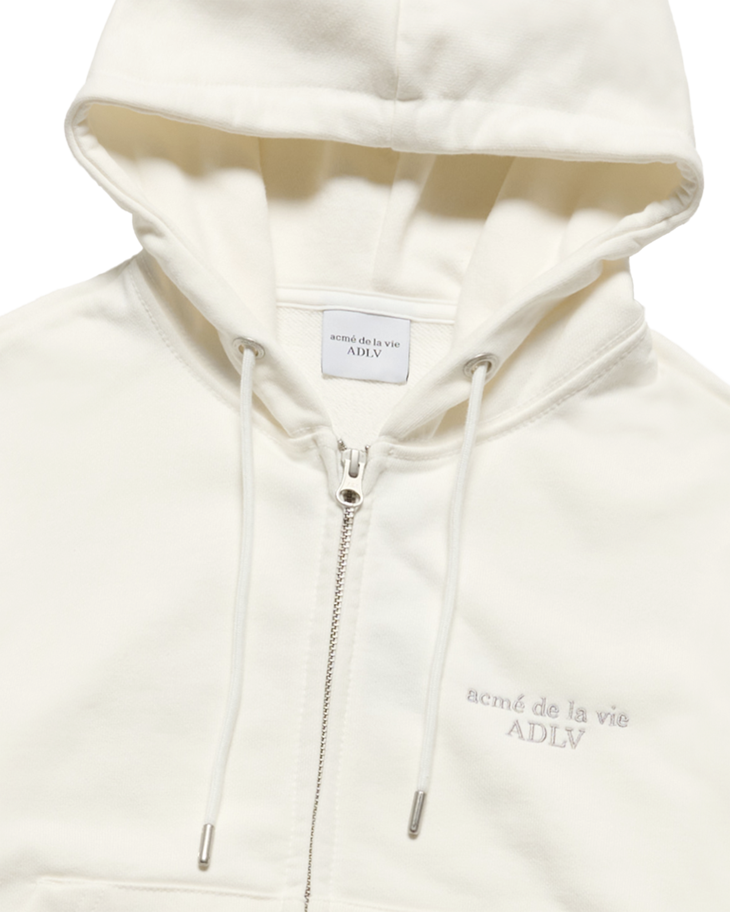 Áo hoodie kéo khóa WOMAN ONE TUCK CROP Kem