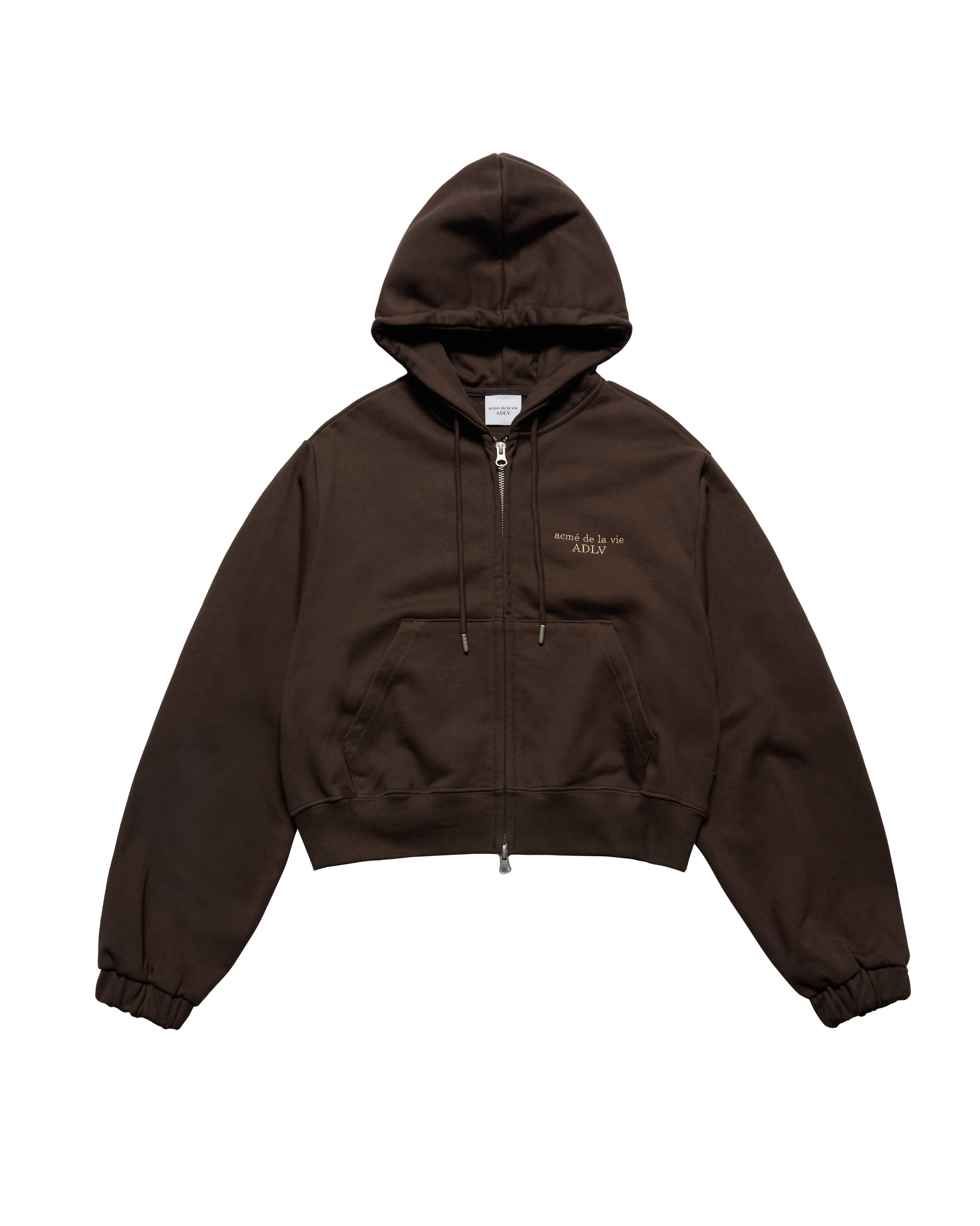 Áo hoodie WOMAN ONE TUCK CROP Nâu đậm