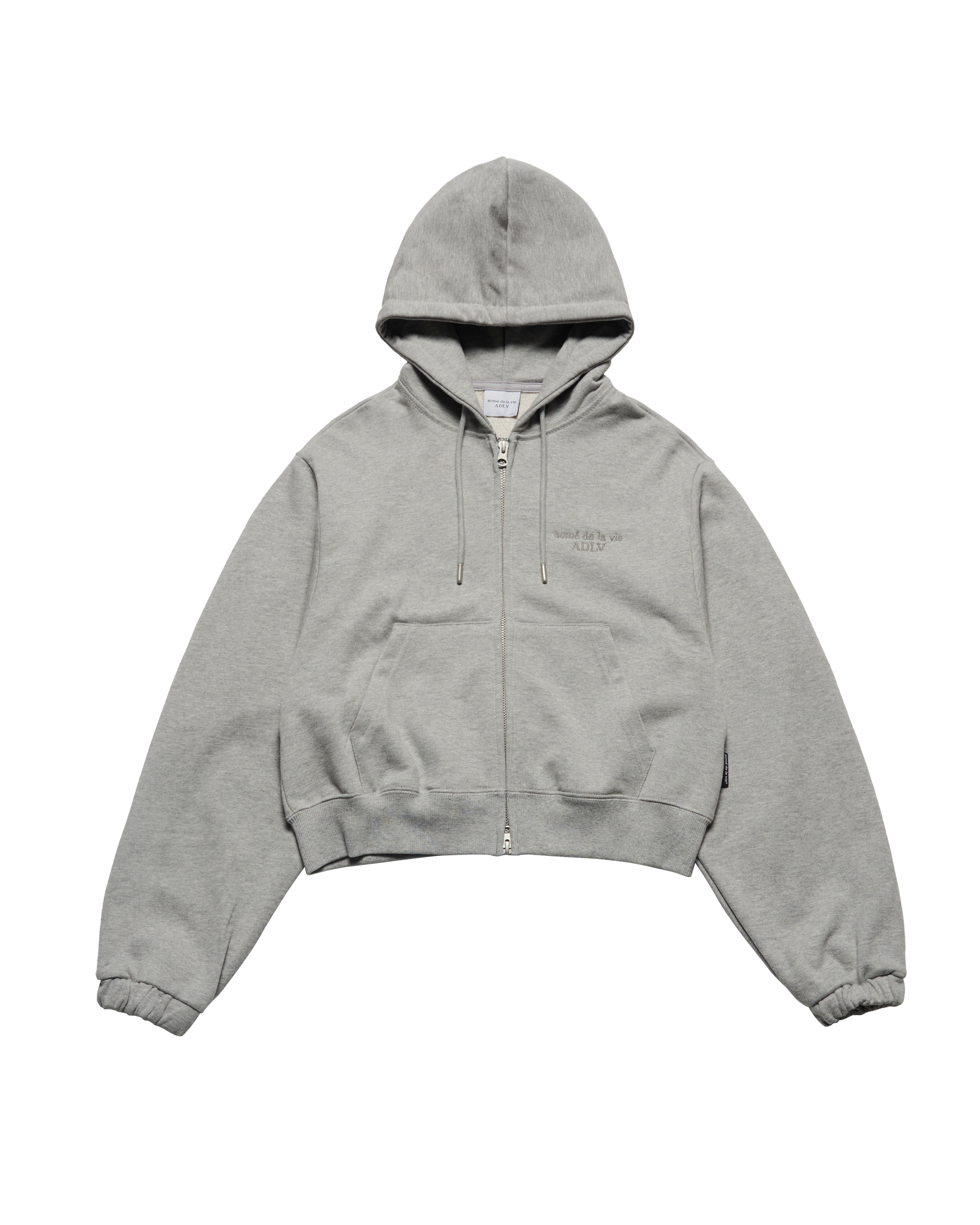 Áo hoodie kéo khóa WOMAN ONE TUCK CROP Muối tiêu