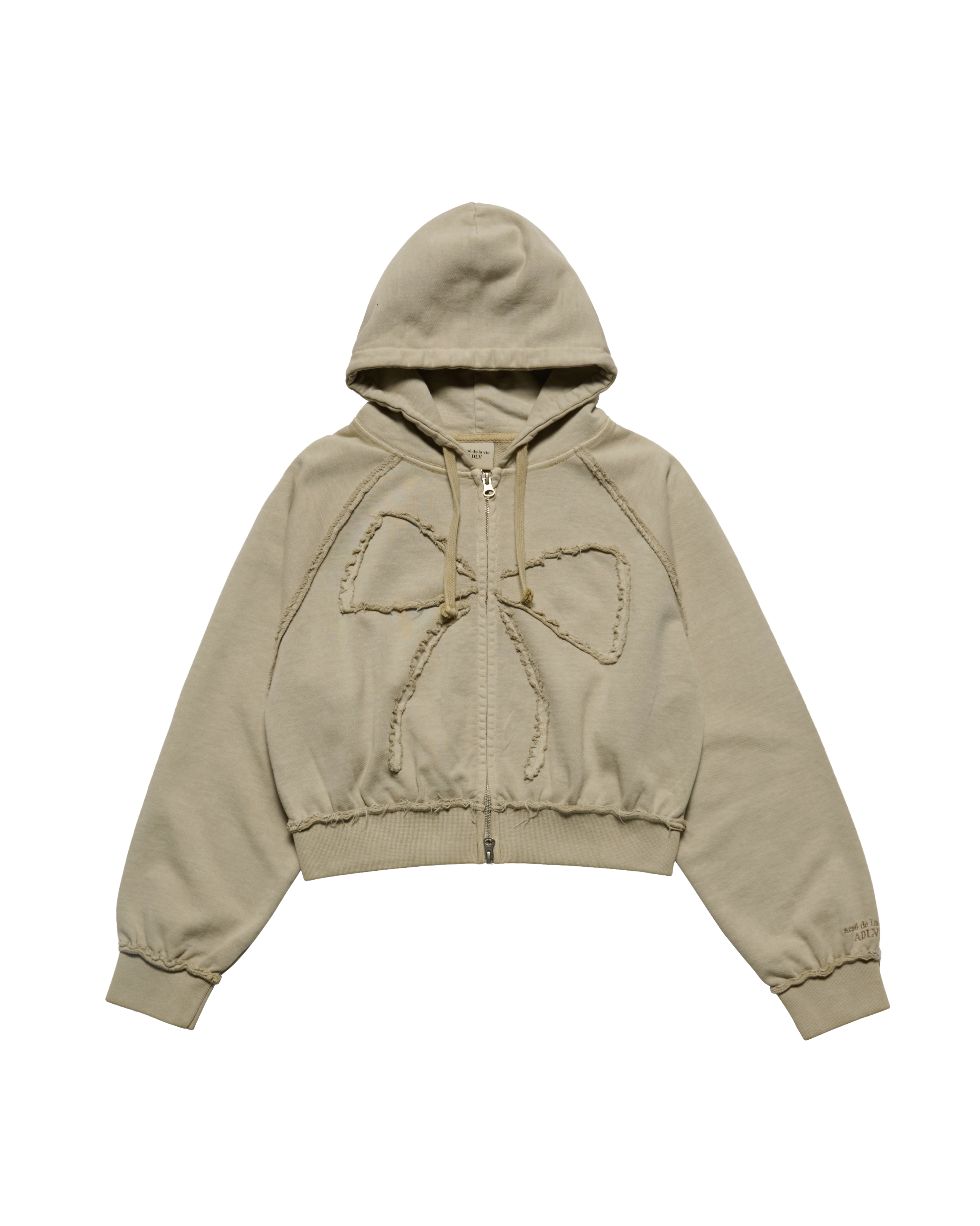 Áo hoodie kéo khóa WOMAN RIBBON APPLIQUE Be