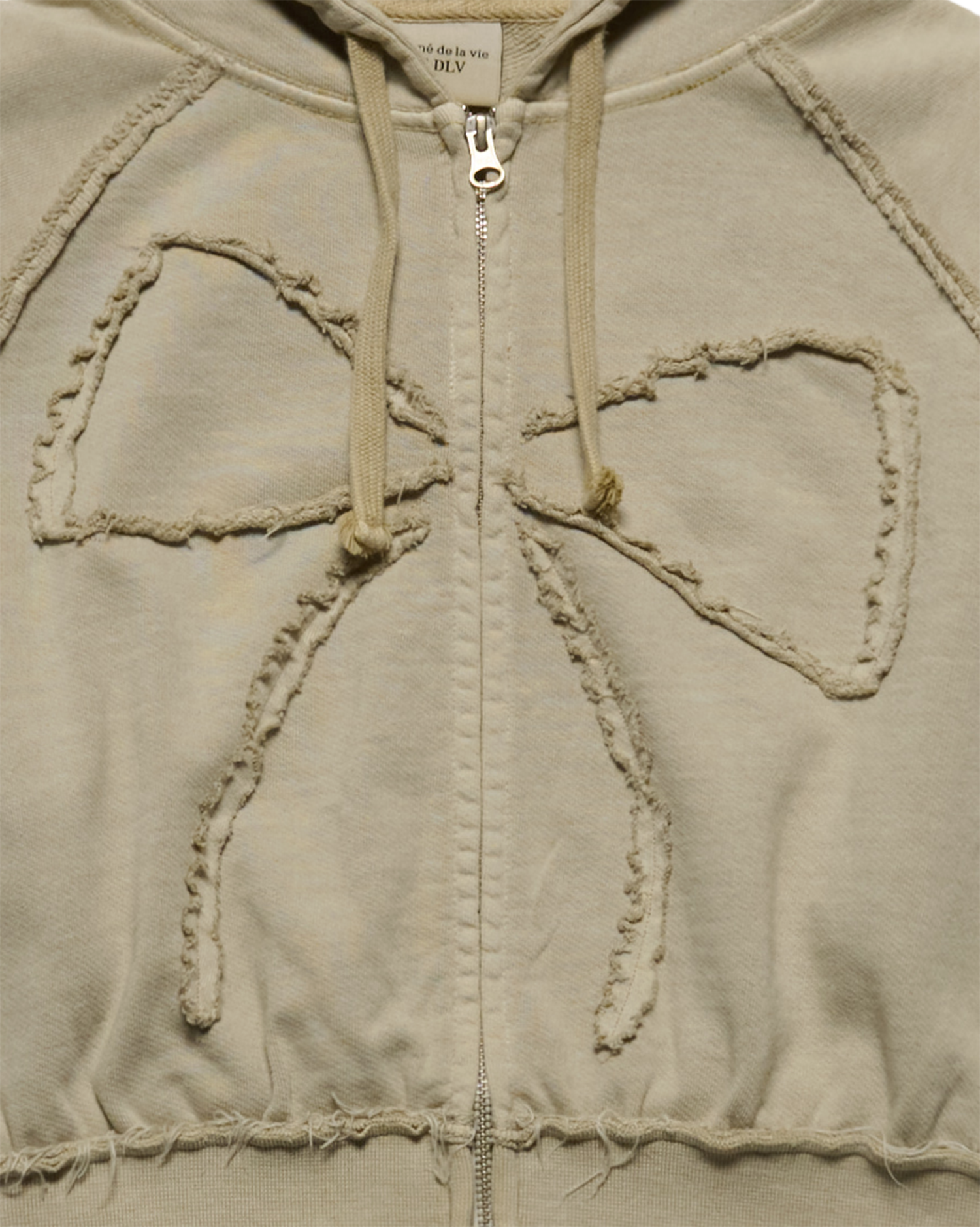 Áo hoodie kéo khóa WOMAN RIBBON APPLIQUE Be