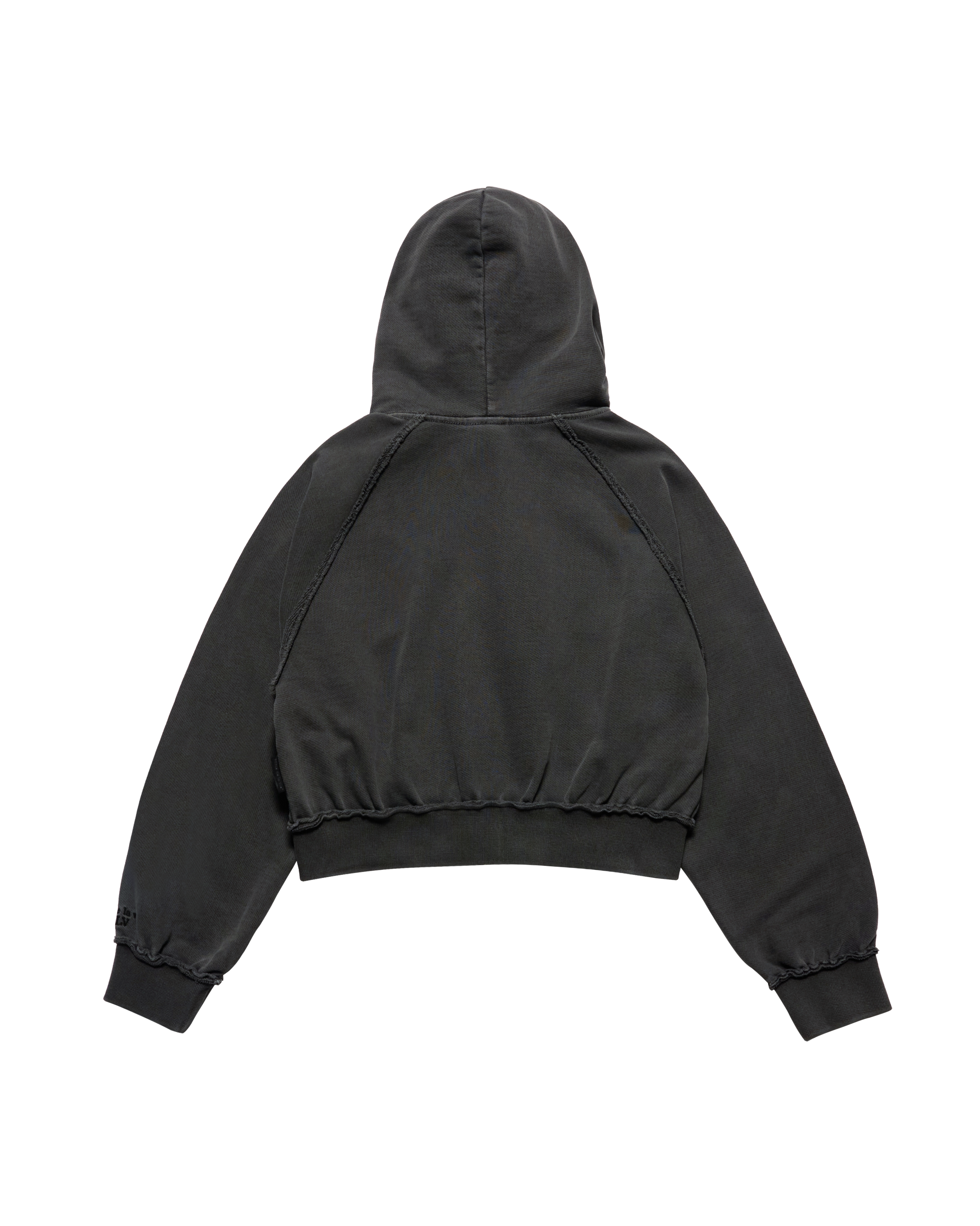 Áo hoodie kéo khóa WOMAN RIBBON APPLIQUE Than chì