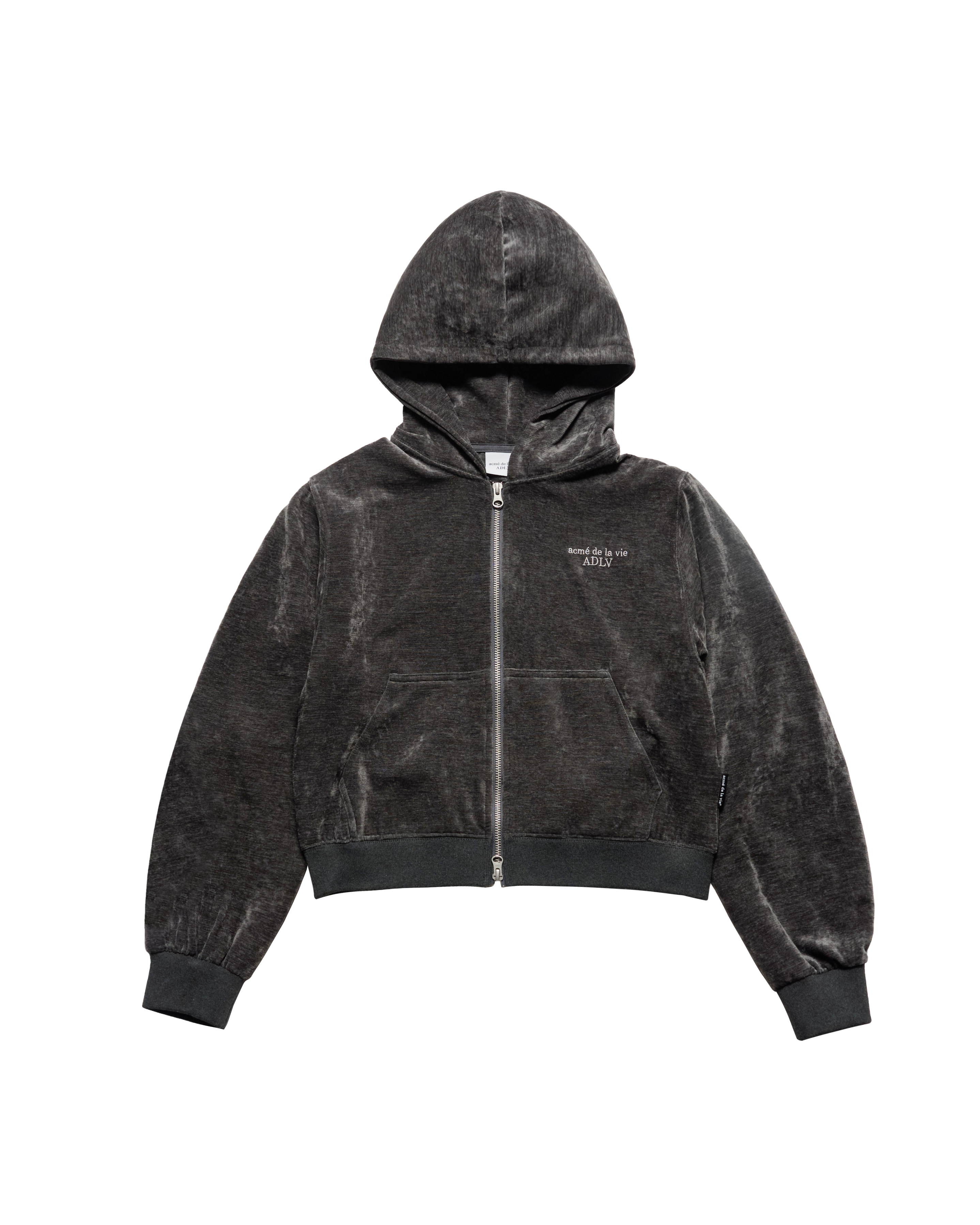 Áo hoodie kéo khóa WOMAN VELOUR Than chì