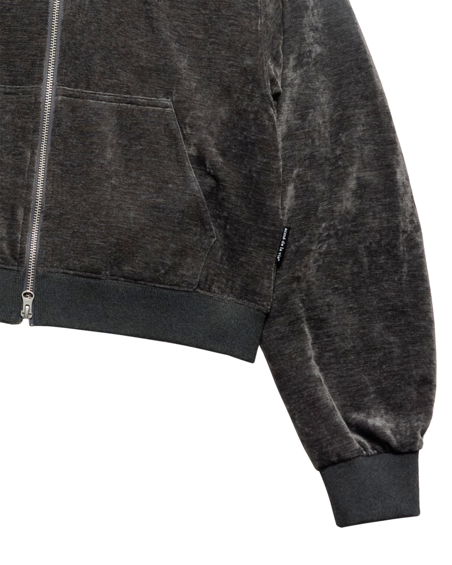 Áo hoodie kéo khóa WOMAN VELOUR Than chì