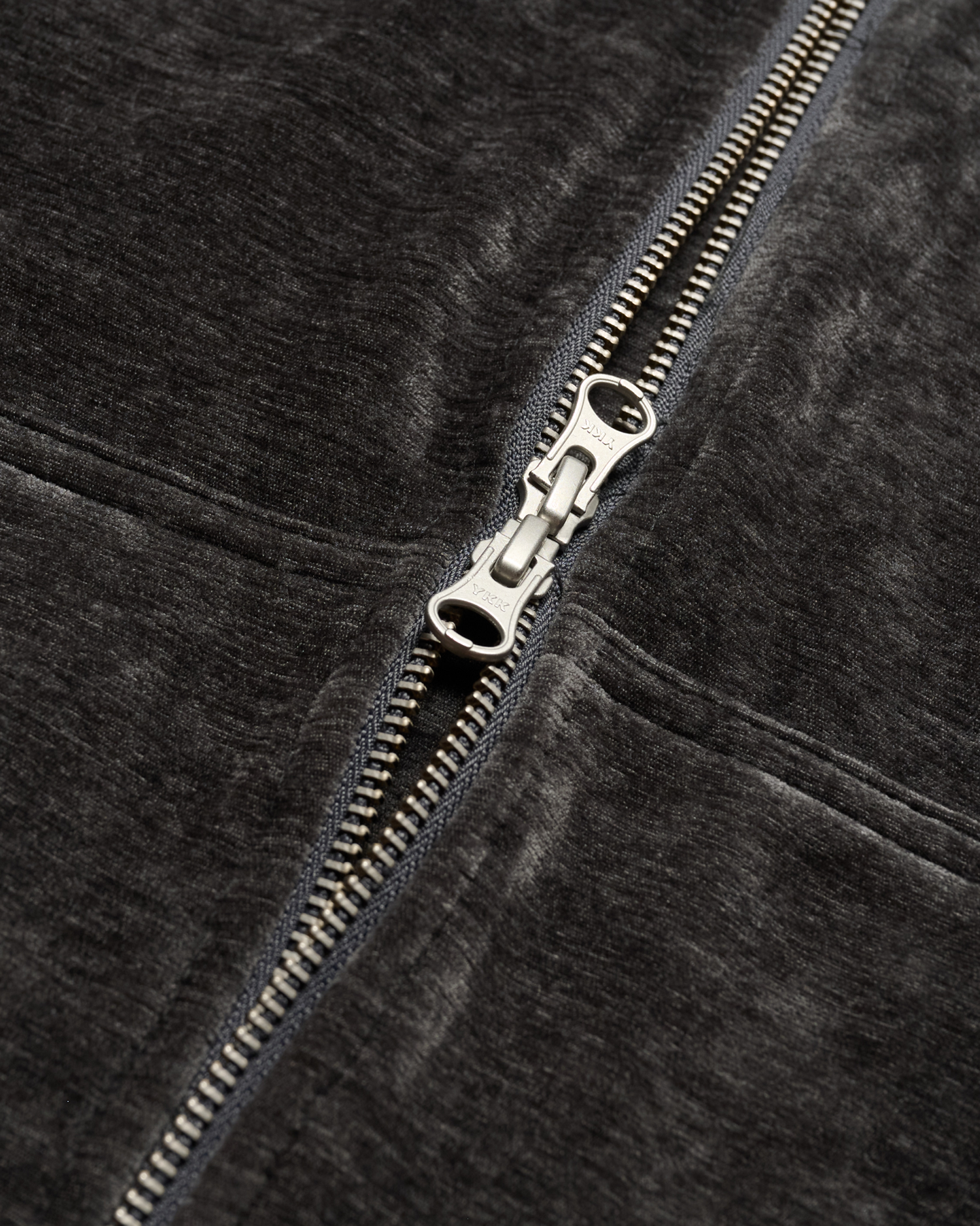 Áo hoodie kéo khóa WOMAN VELOUR Than chì