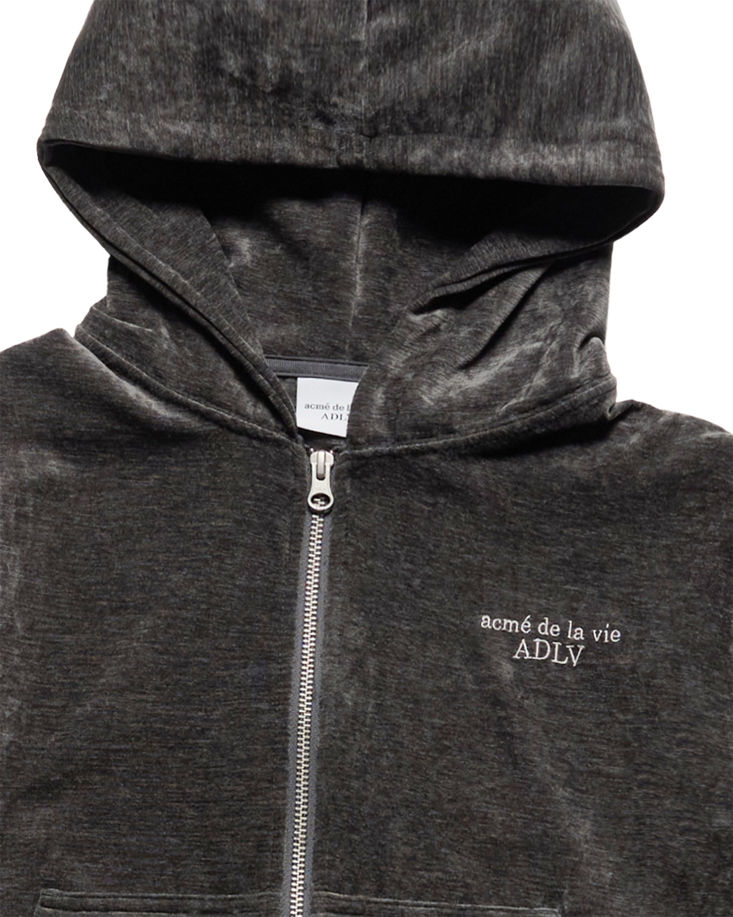 Áo hoodie kéo khóa WOMAN VELOUR Than chì