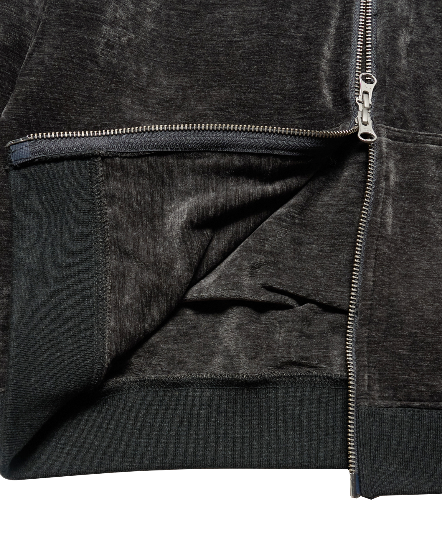 Áo hoodie kéo khóa WOMAN VELOUR Than chì