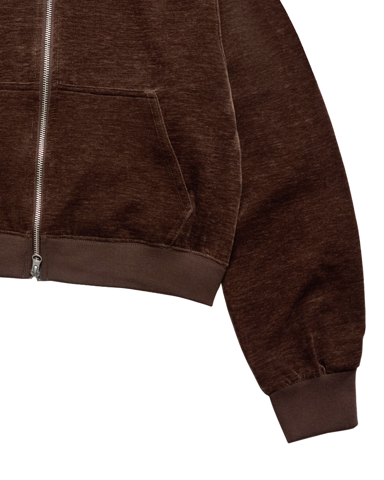Áo hoodie kéo khóa WOMAN VELOUR Nâu đậm