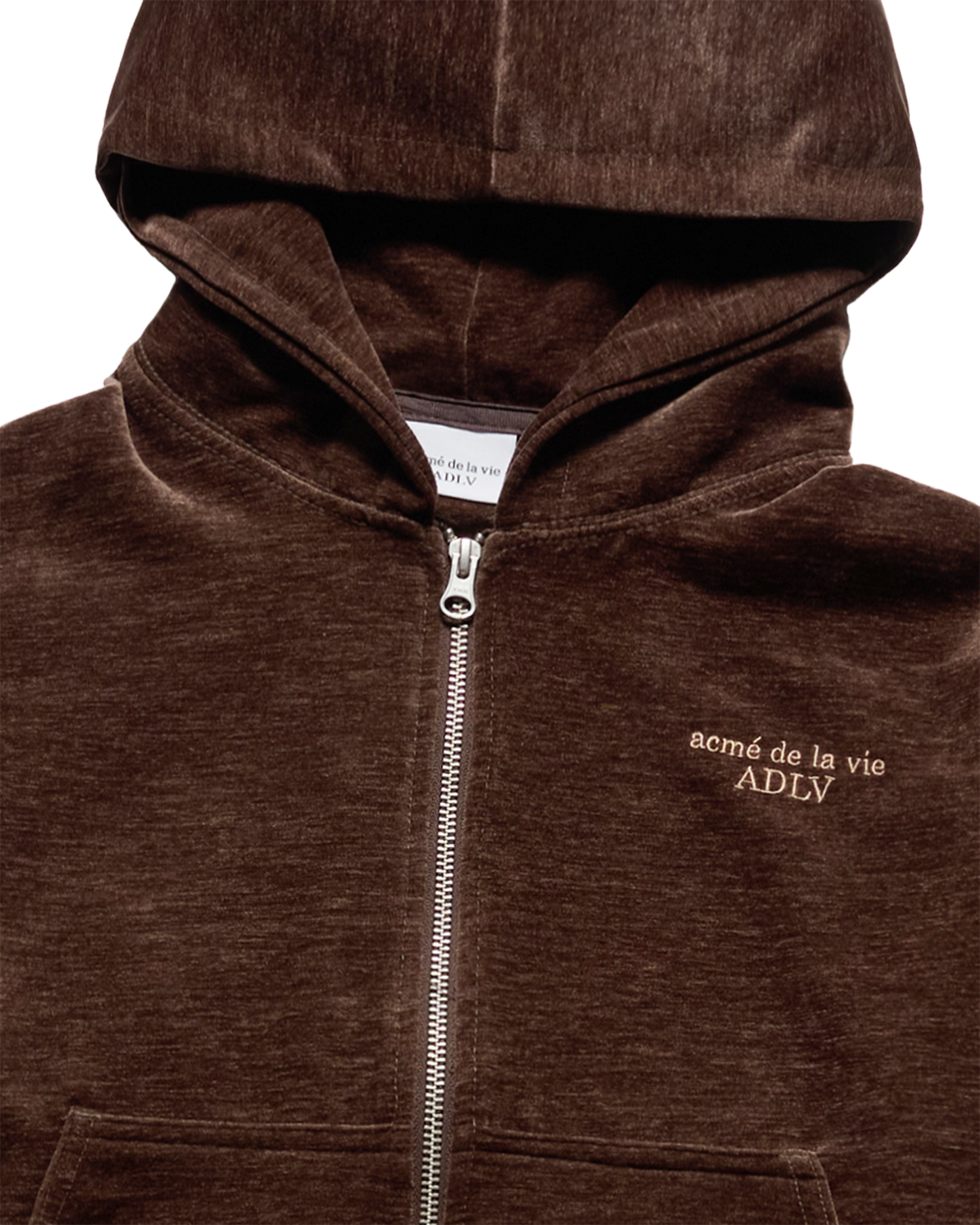Áo hoodie kéo khóa WOMAN VELOUR Nâu đậm