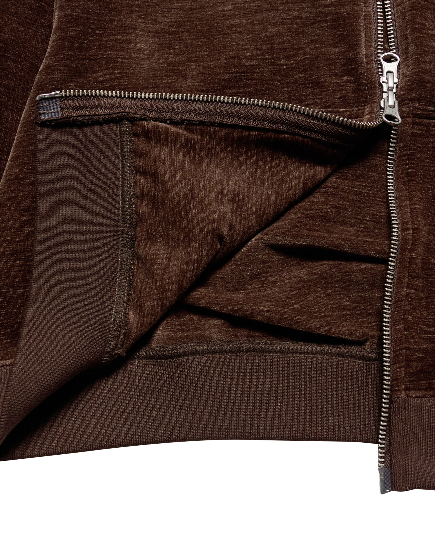 Áo hoodie kéo khóa WOMAN VELOUR Nâu đậm