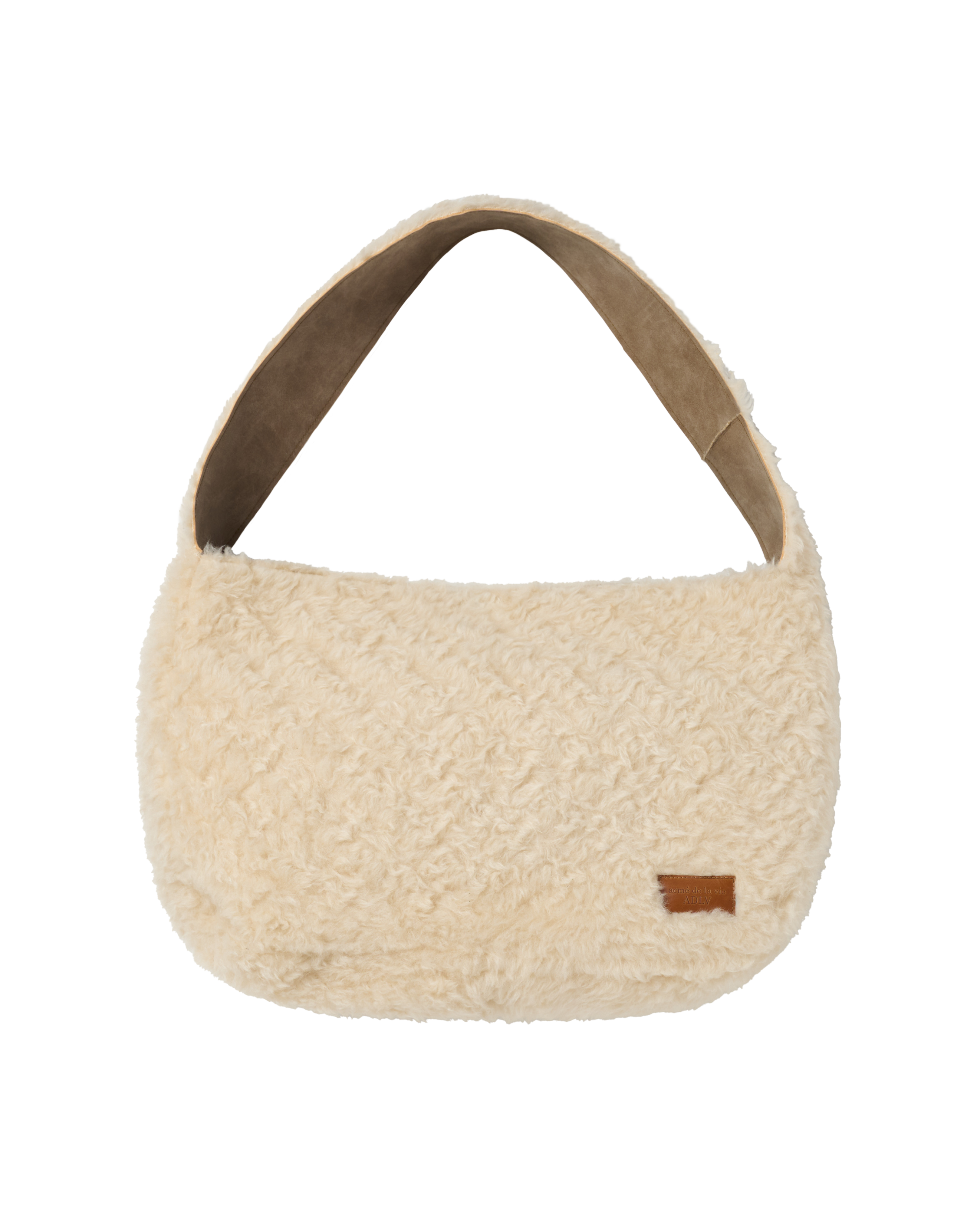 ADLV - Túi đeo vai RECYCLE SHEARLING BIG Trắng ngà