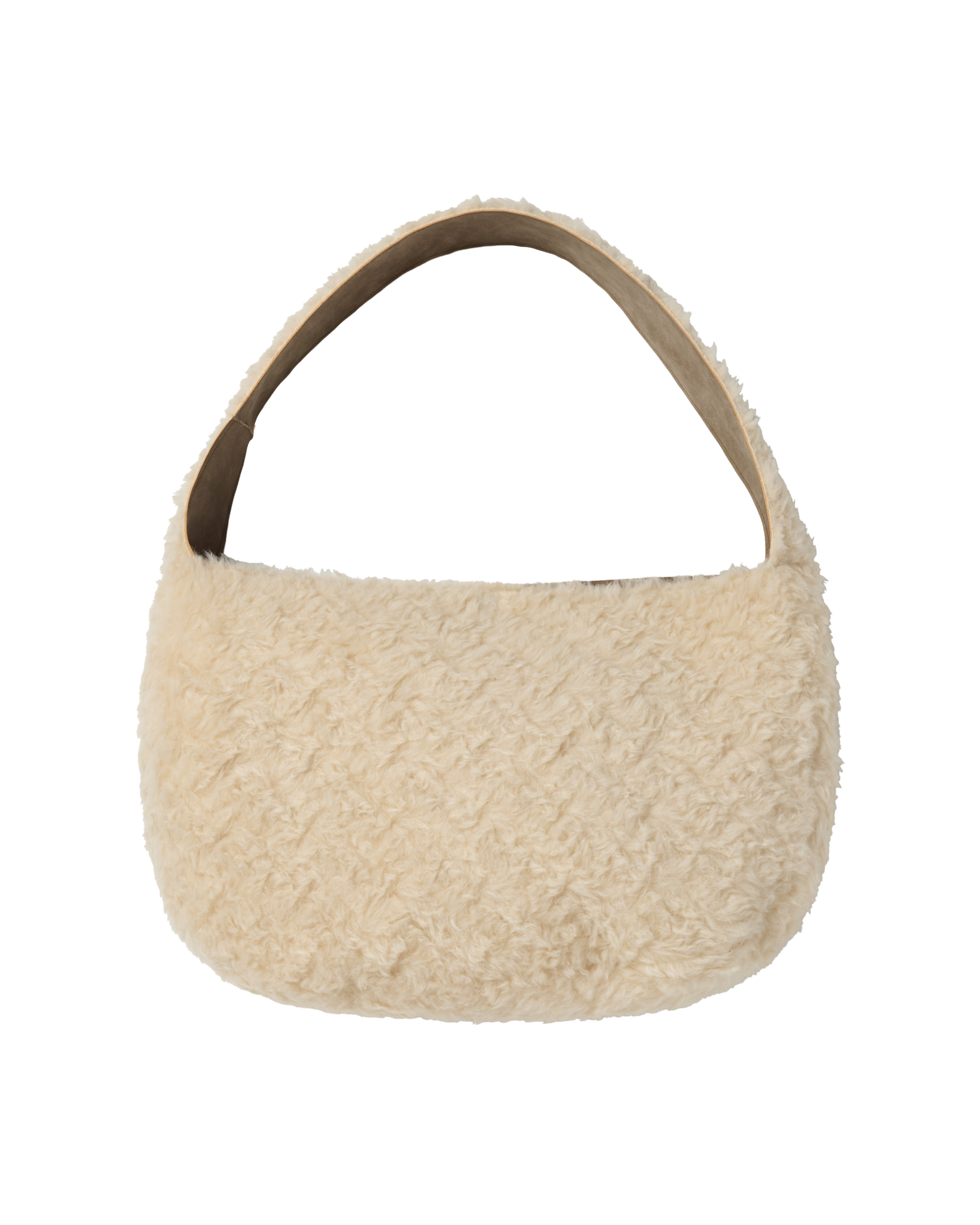 ADLV - Túi đeo vai RECYCLE SHEARLING BIG Trắng ngà
