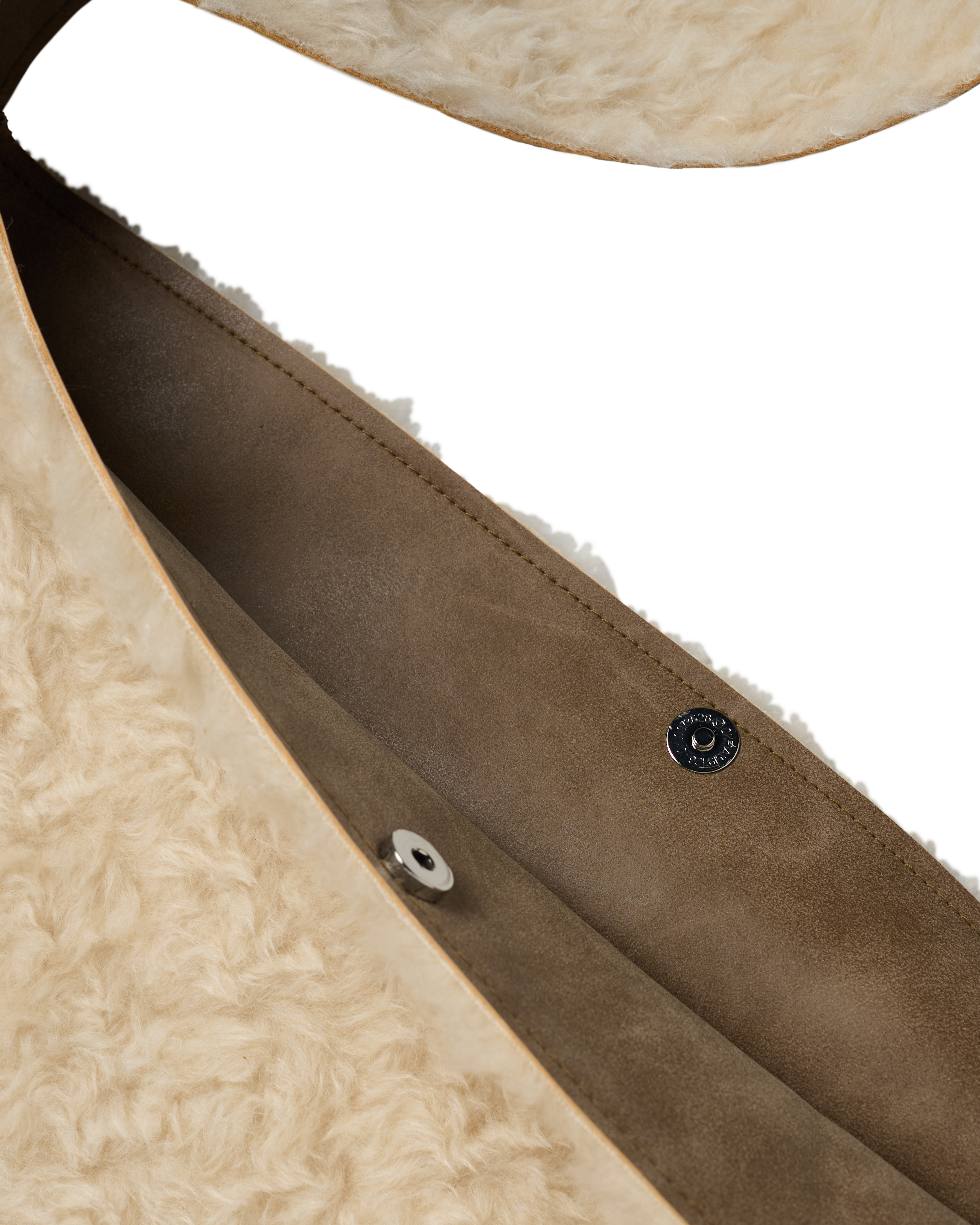 ADLV - Túi đeo vai RECYCLE SHEARLING BIG Trắng ngà