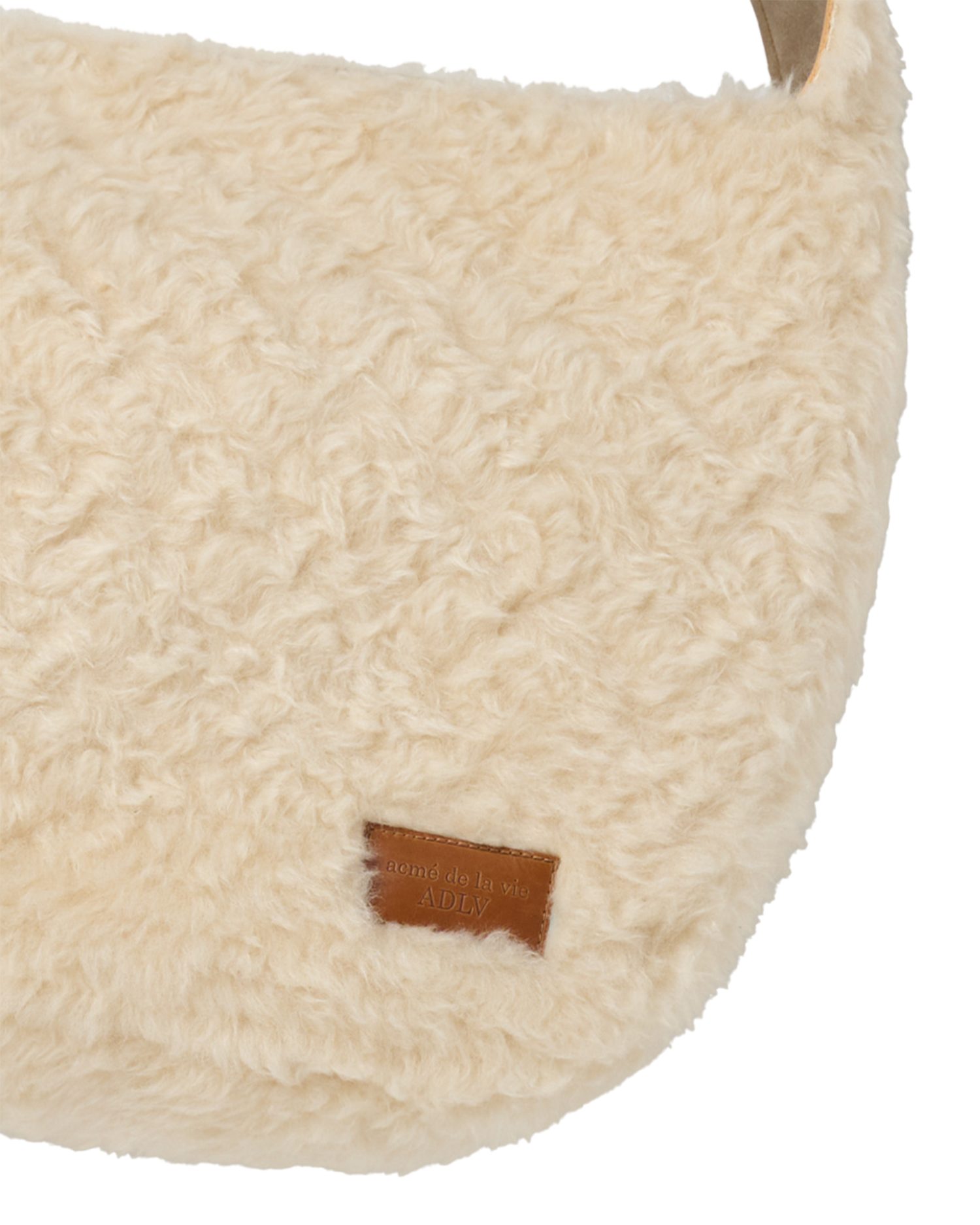 ADLV - Túi đeo vai RECYCLE SHEARLING BIG Trắng ngà