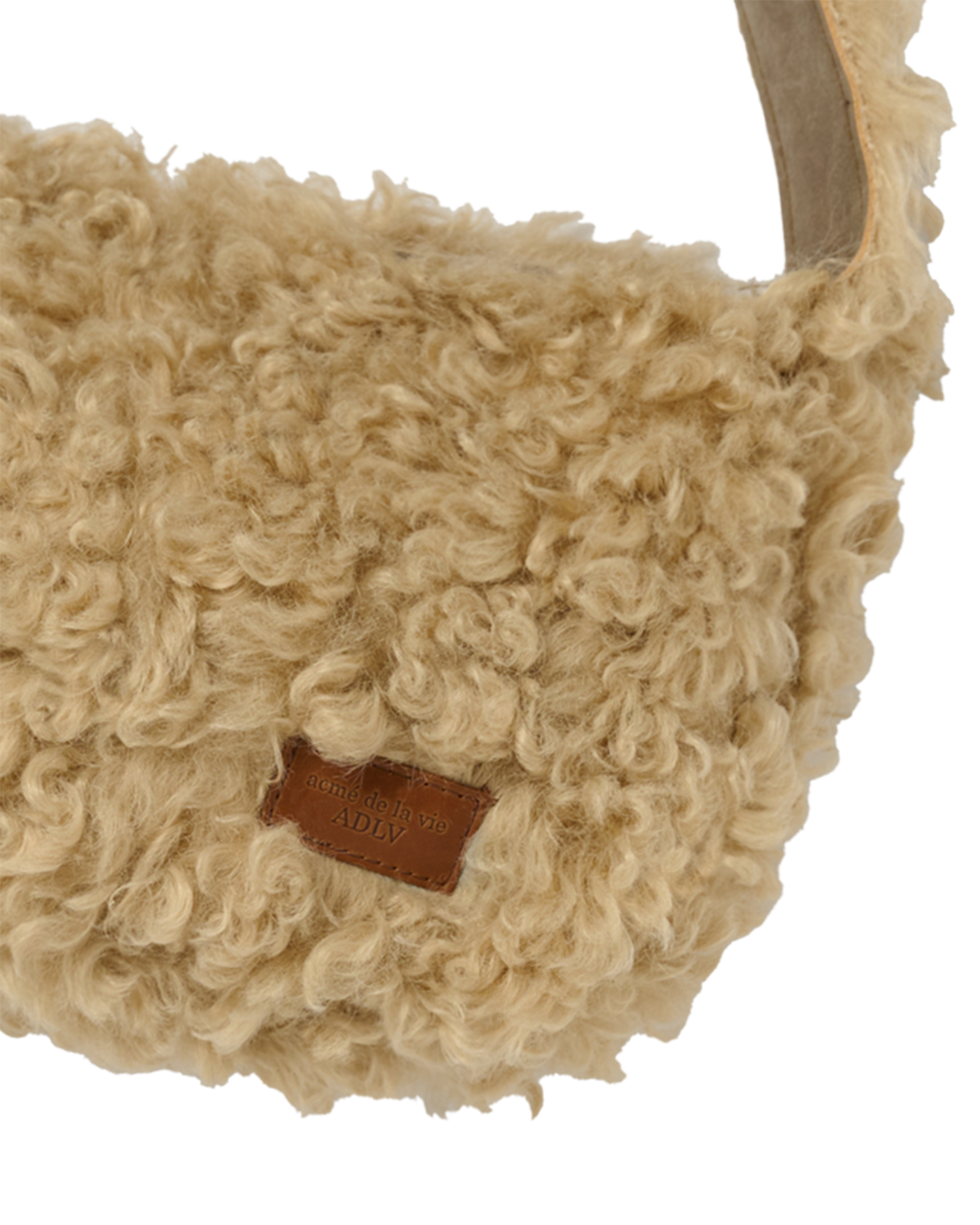 ADLV - Túi đeo vai RECYCLE SHEARLING MEDIUM Camel