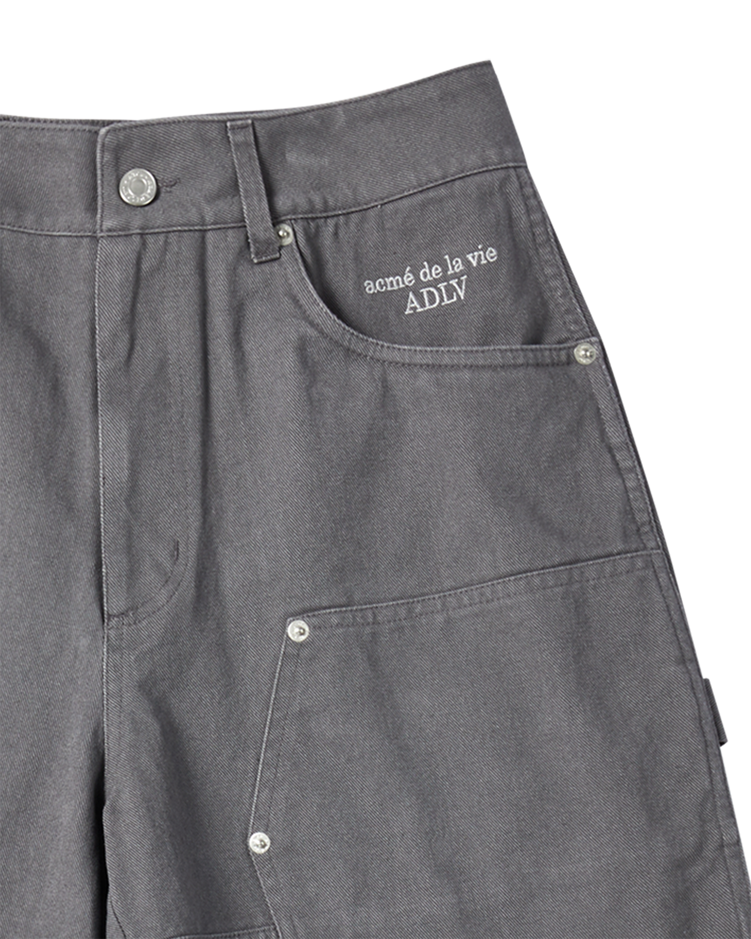 ADLV - Quần short DOUBLE KNEE DENIM Than chì