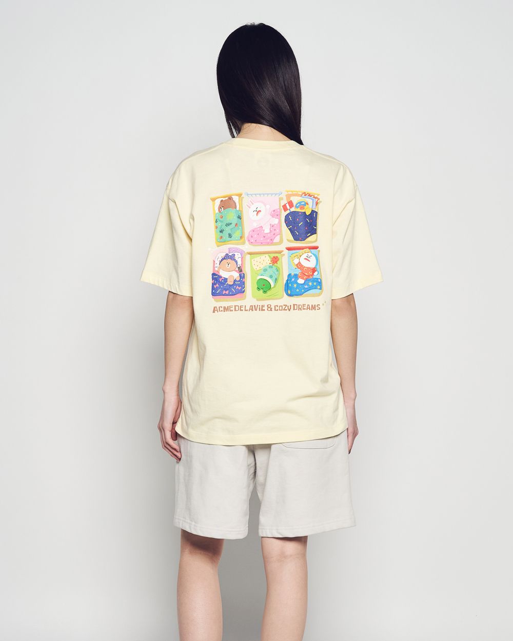 ADLV - Quần short BEAR DOLL HUG BROWN LINE FRIENDS Xám nhạt