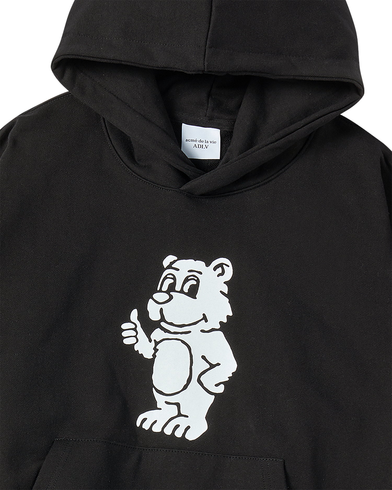 ADLV - Áo hoodie BASIC AC BEAR Đen