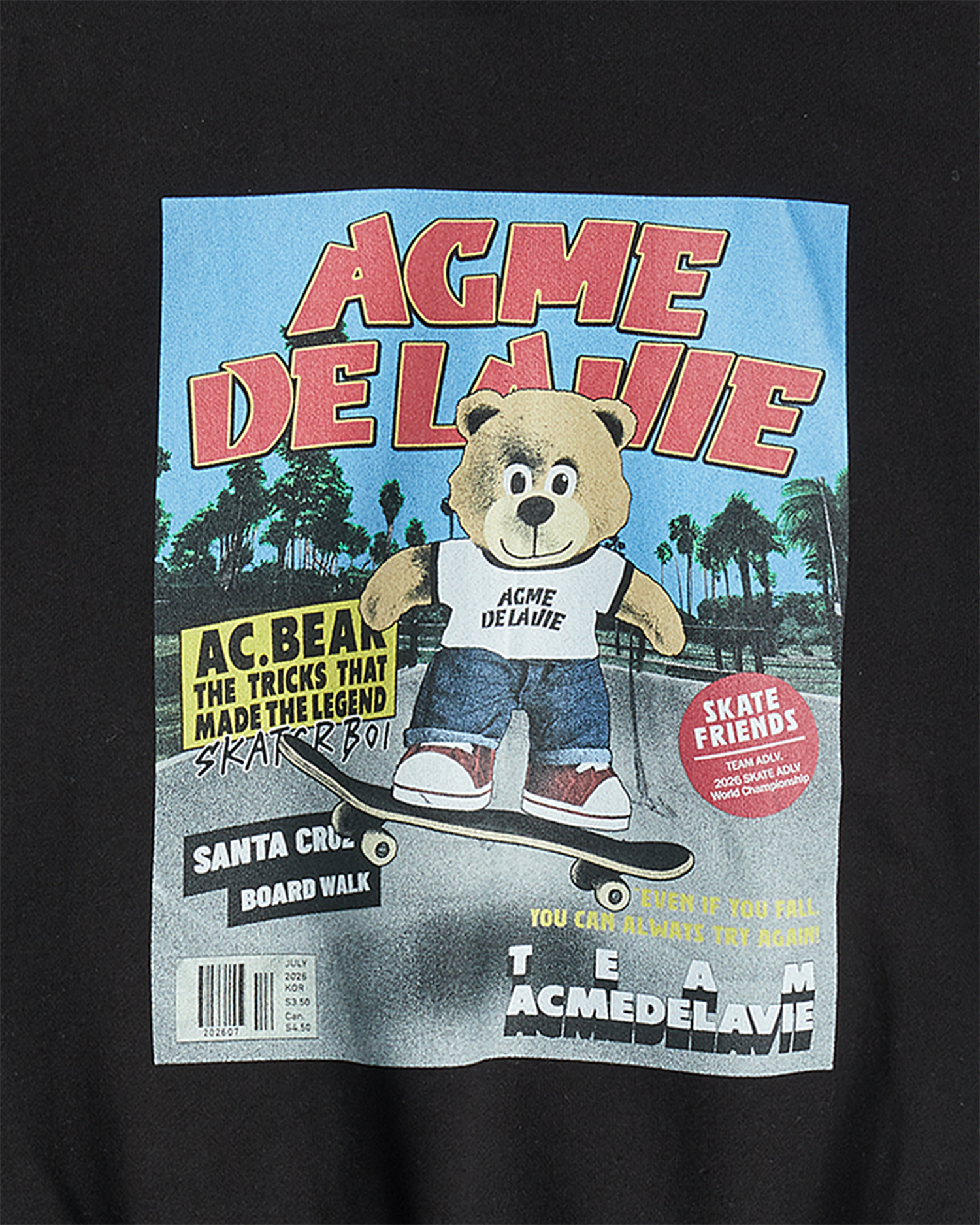 ADLV - Áo hoodie MAGAZINE AC BEAR Đen
