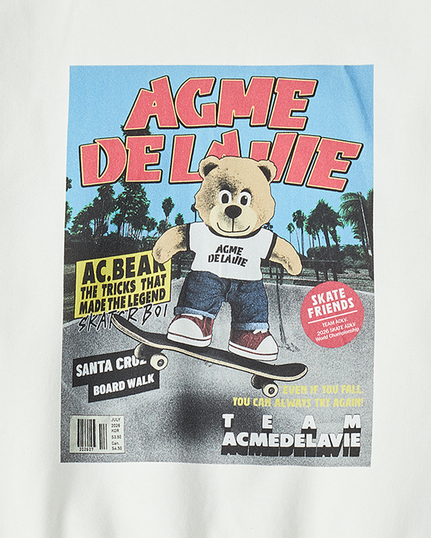 ADLV - Áo hoodie MAGAZINE AC BEAR Kem