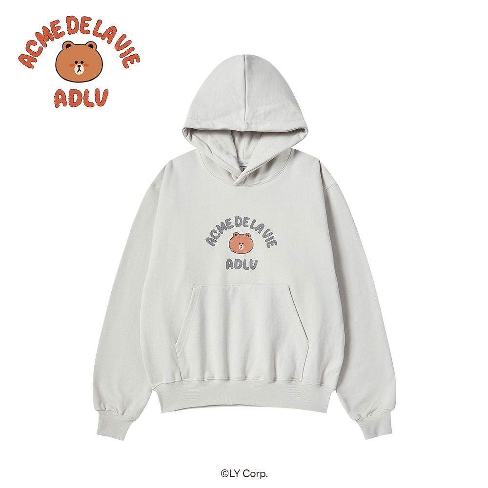 Áo hoodie BEAR DOLL HUG BROWN LINE FRIENDS Xám nhạt
