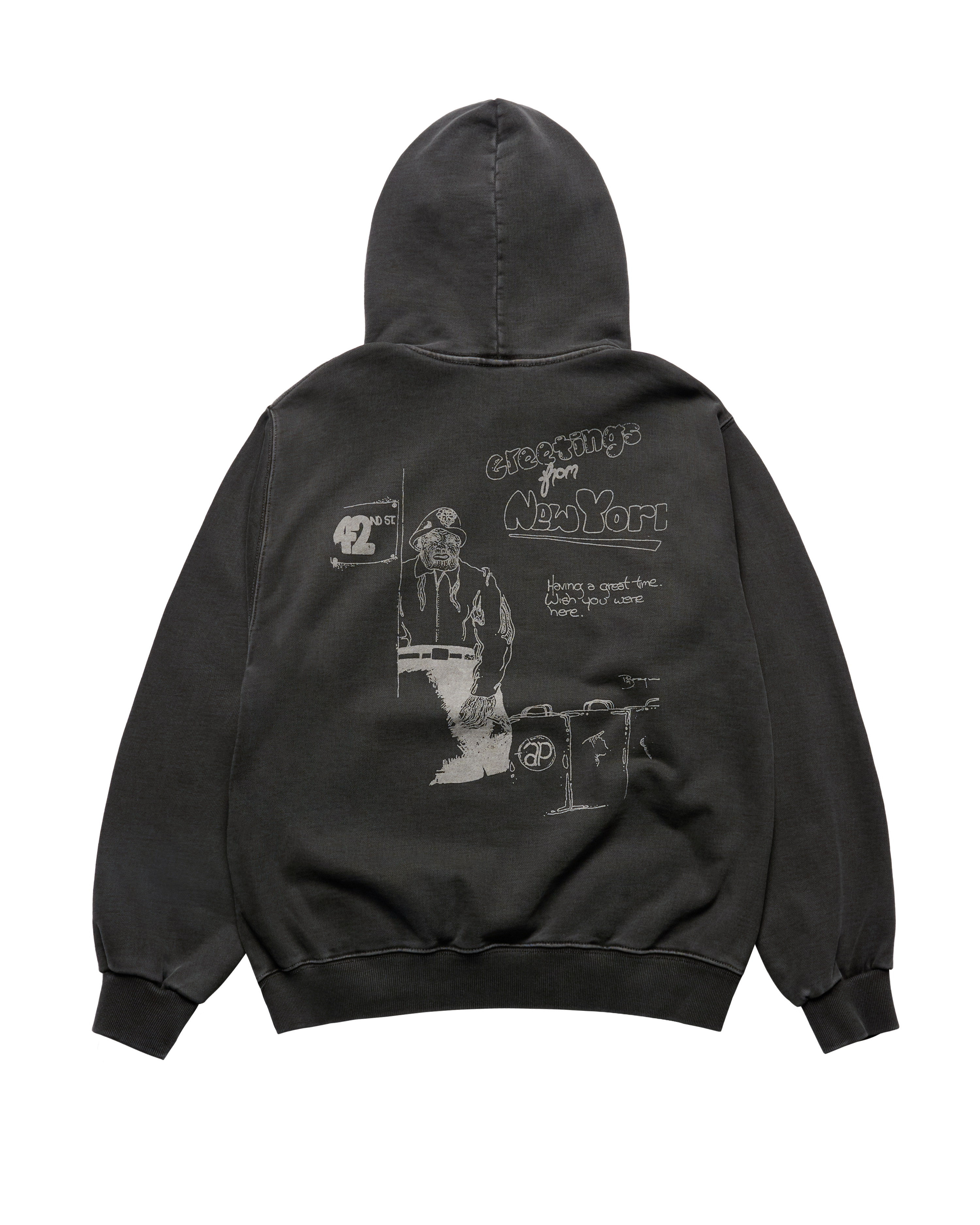 ADLV - Áo hoodie JMB GREETINGS FROM NEW YORK Than chì