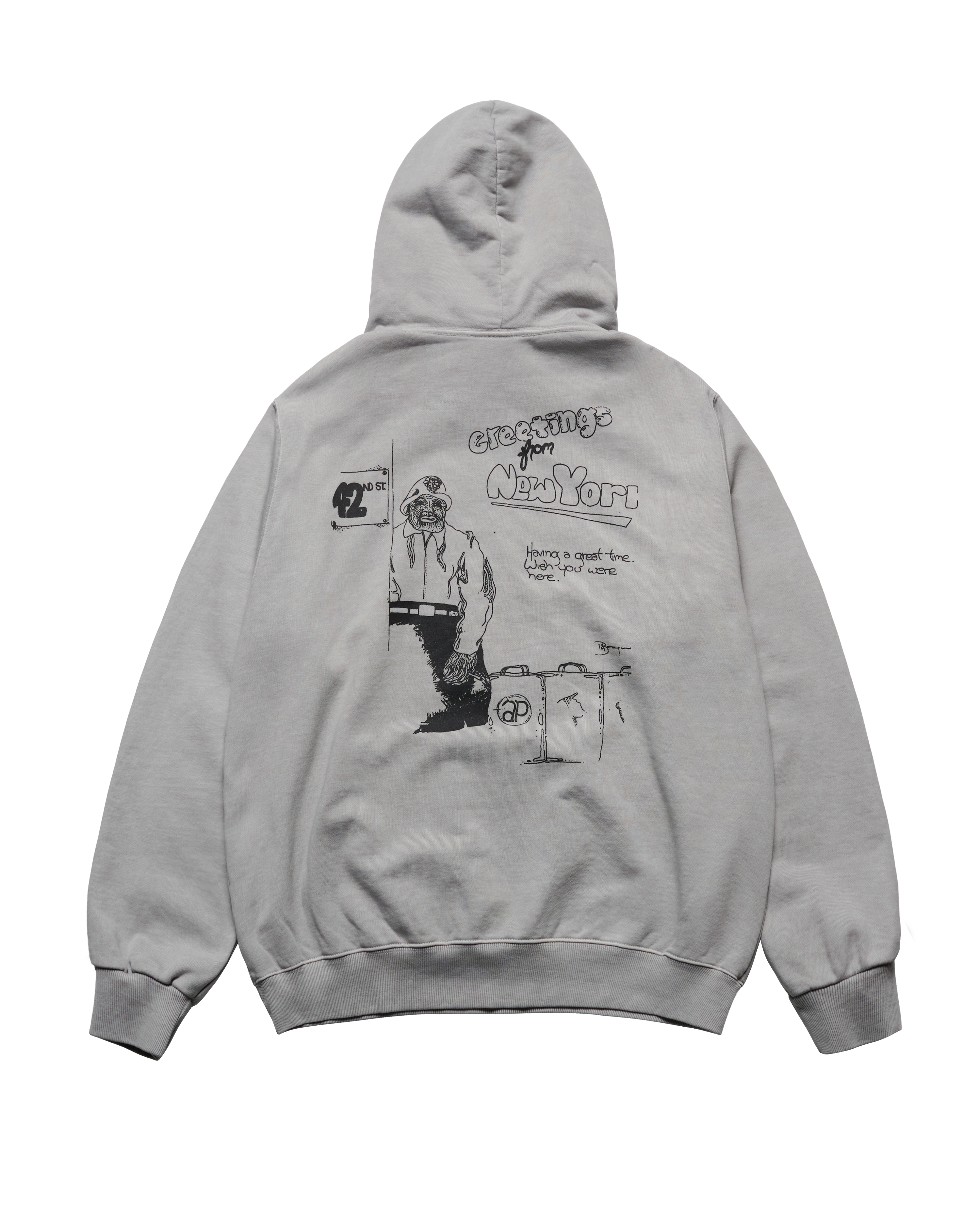 ADLV - Áo hoodie JMB GREETINGS FROM NEW YORK Xám nhạt