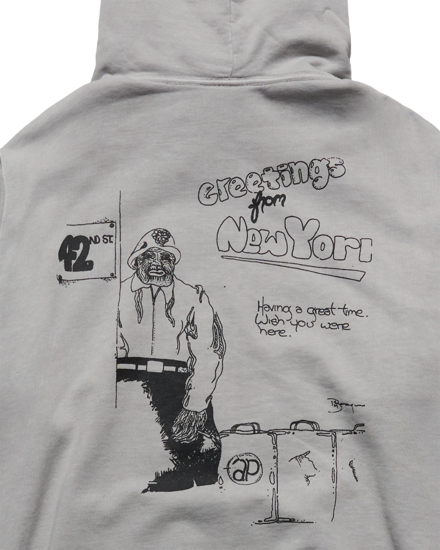 ADLV - Áo hoodie JMB GREETINGS FROM NEW YORK Xám nhạt